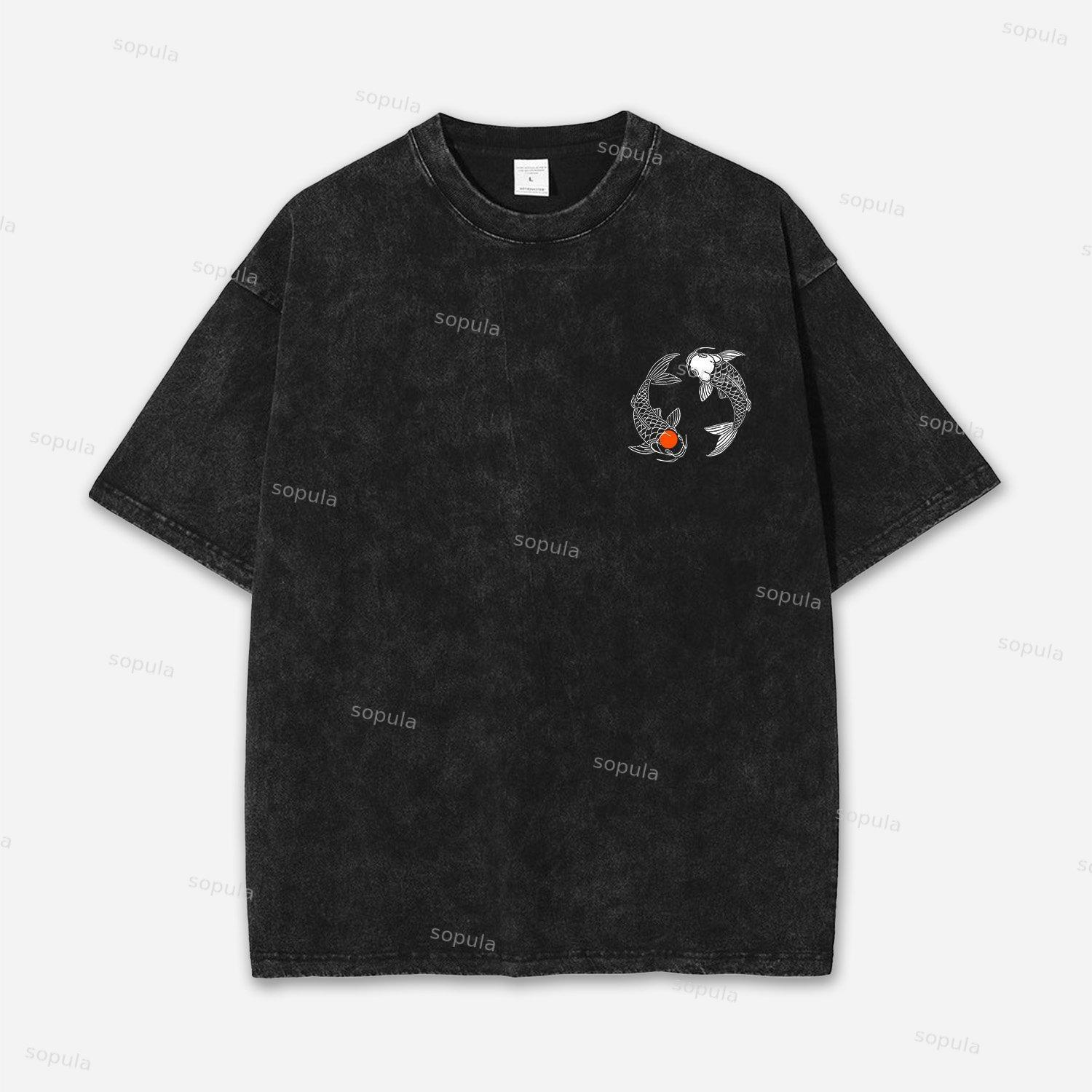Japanese Koi Acid Washed T-shirt Product Image