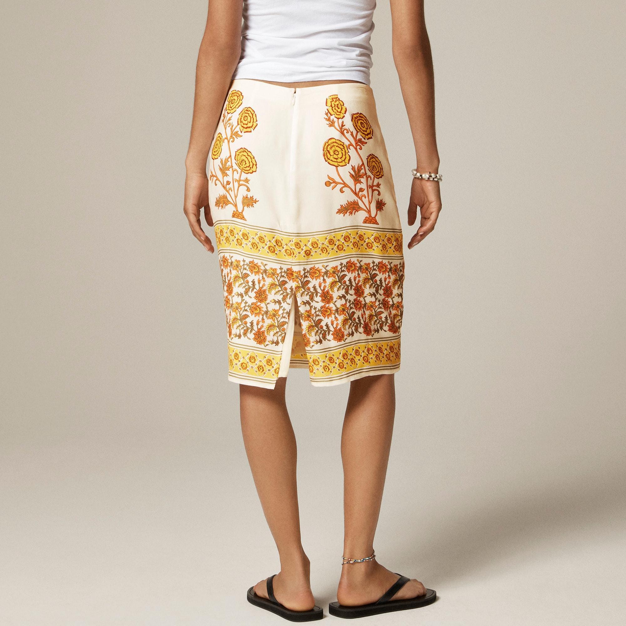 Open-back halter top in sunset rose block print Product Image