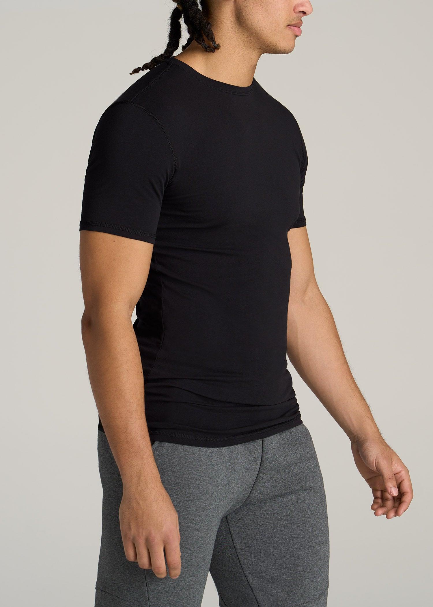 The Essential SLIM-FIT Crewneck Tee for Tall Men in Black Male Product Image