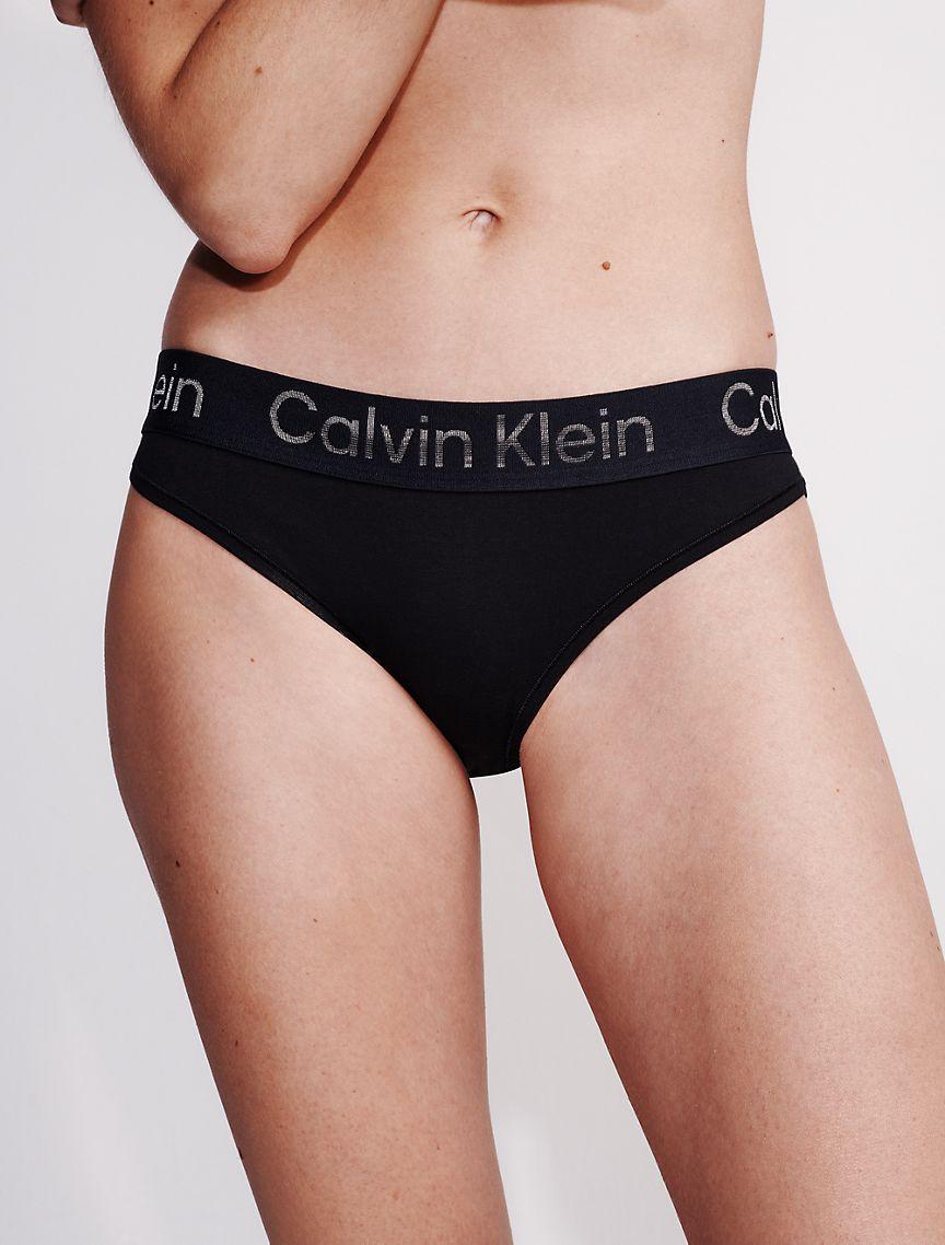 Calvin Klein Womens Icon Cotton Modal Bikini - Black - L Product Image