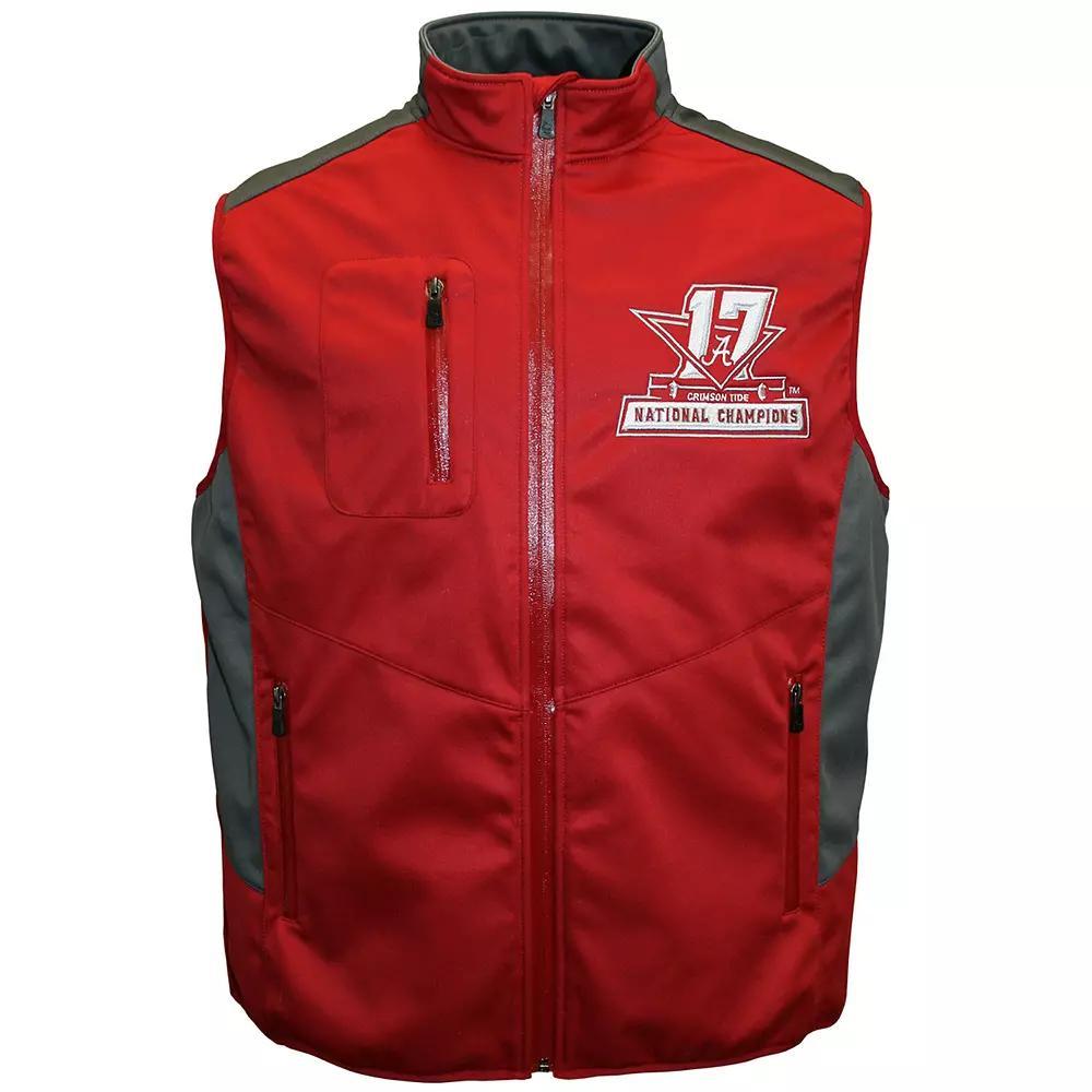 Men's Franchise Club Alabama Crimson Tide 17-Time National Champions Softshell Vest, Size: Large, Red Product Image
