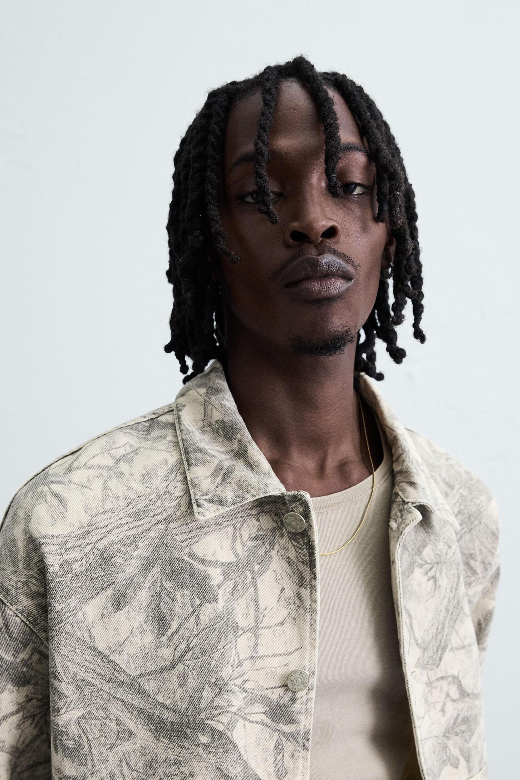 WASHED ABSTRACT PRINT OVERSHIRT Product Image