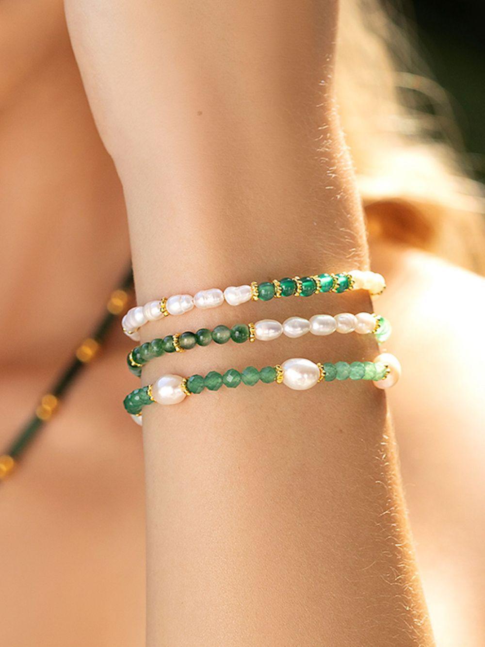 baroque pearl-agate beaded bracelet Product Image