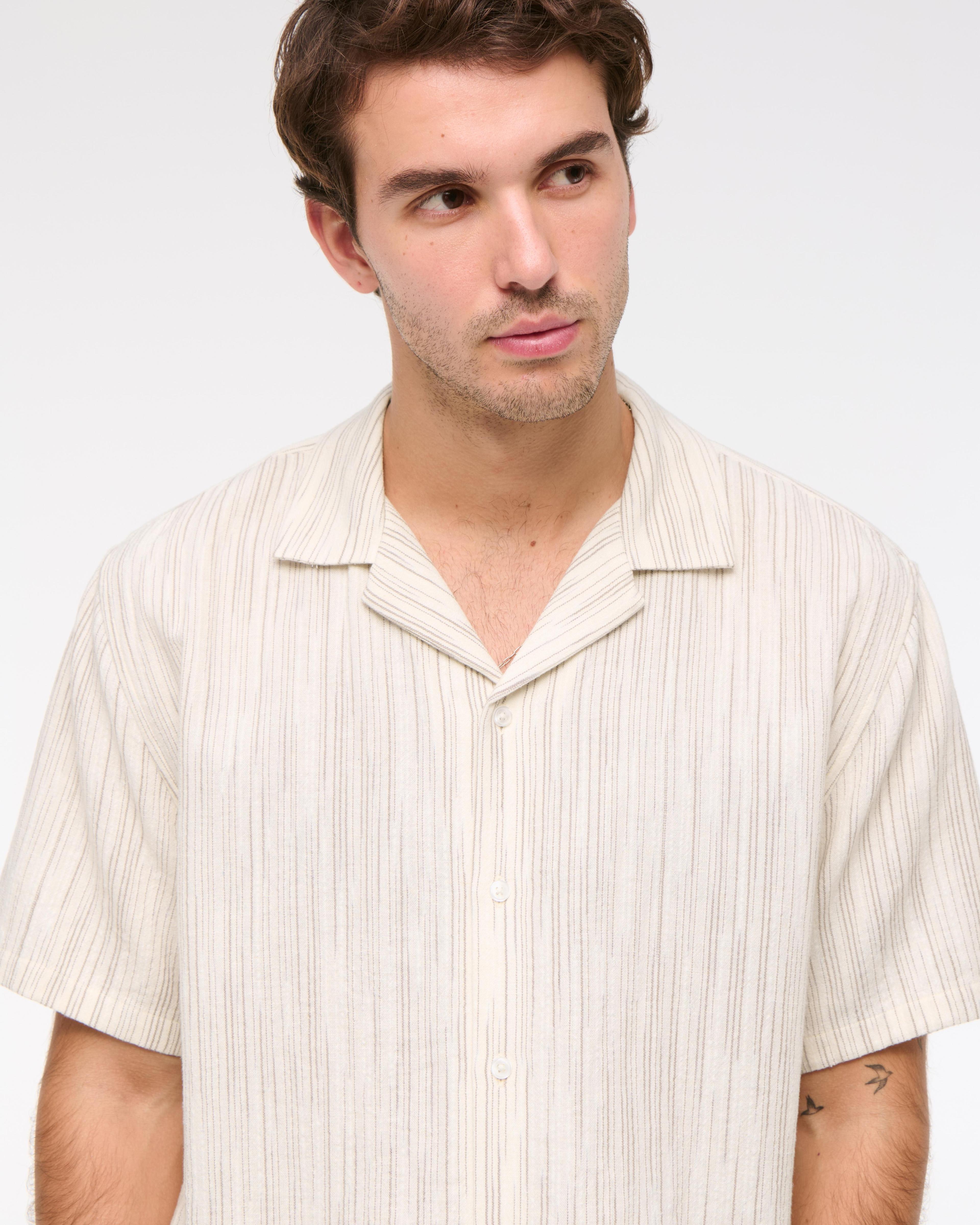 Camp Collar Summer Linen-Blend Shirt Product Image