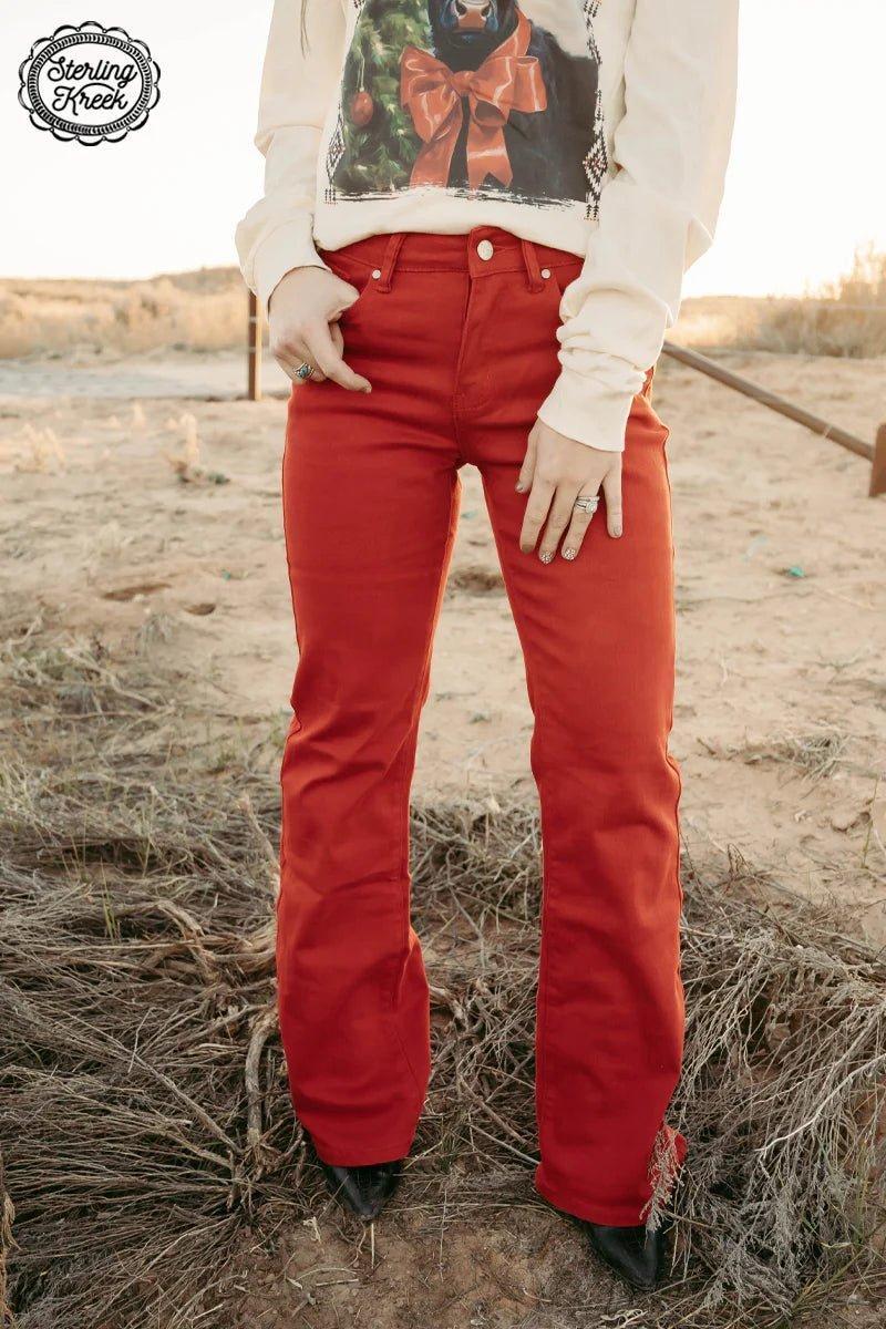 Walking West Denim Red Long Product Image