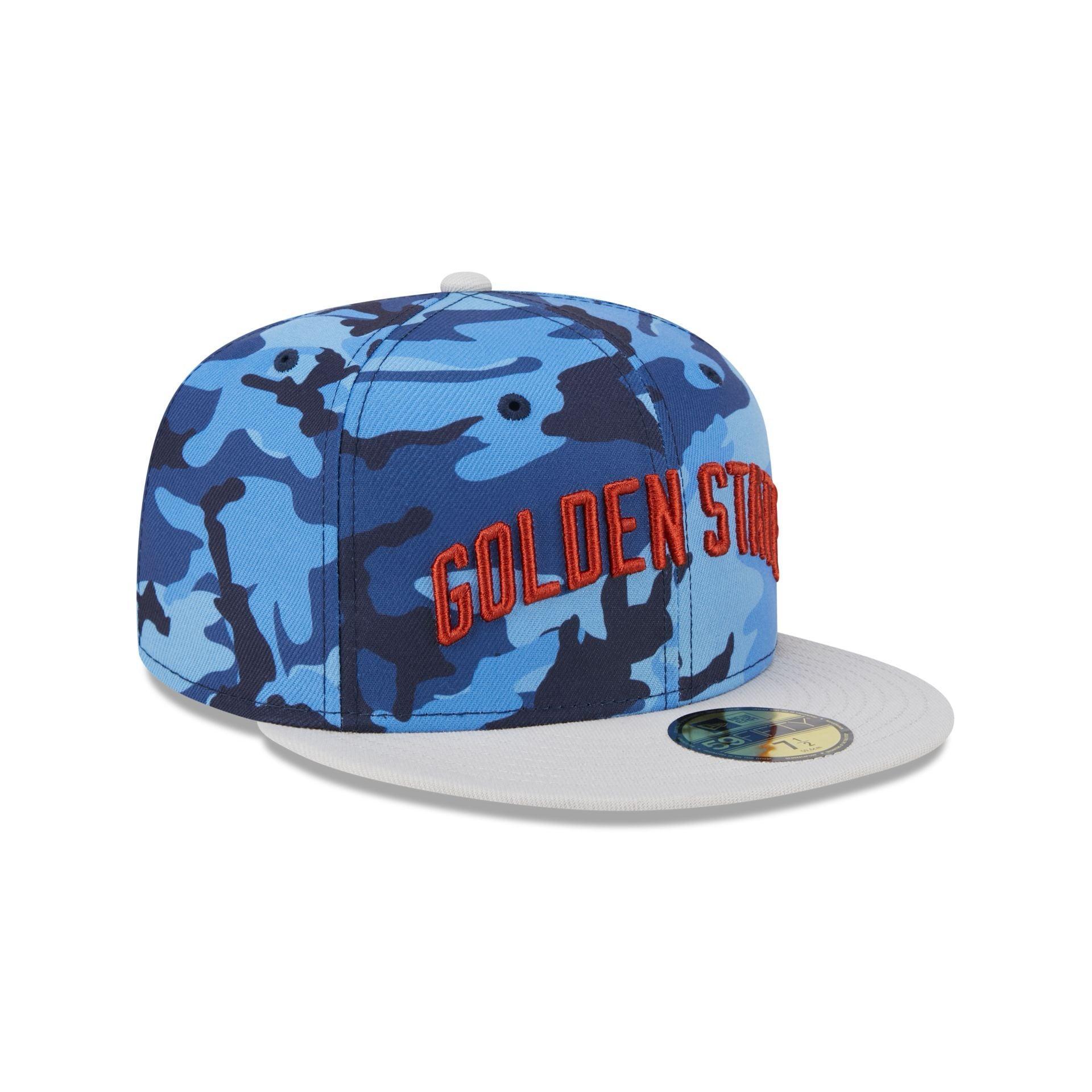 Golden State Warriors Blue Camo 59FIFTY Fitted Hat Male Product Image