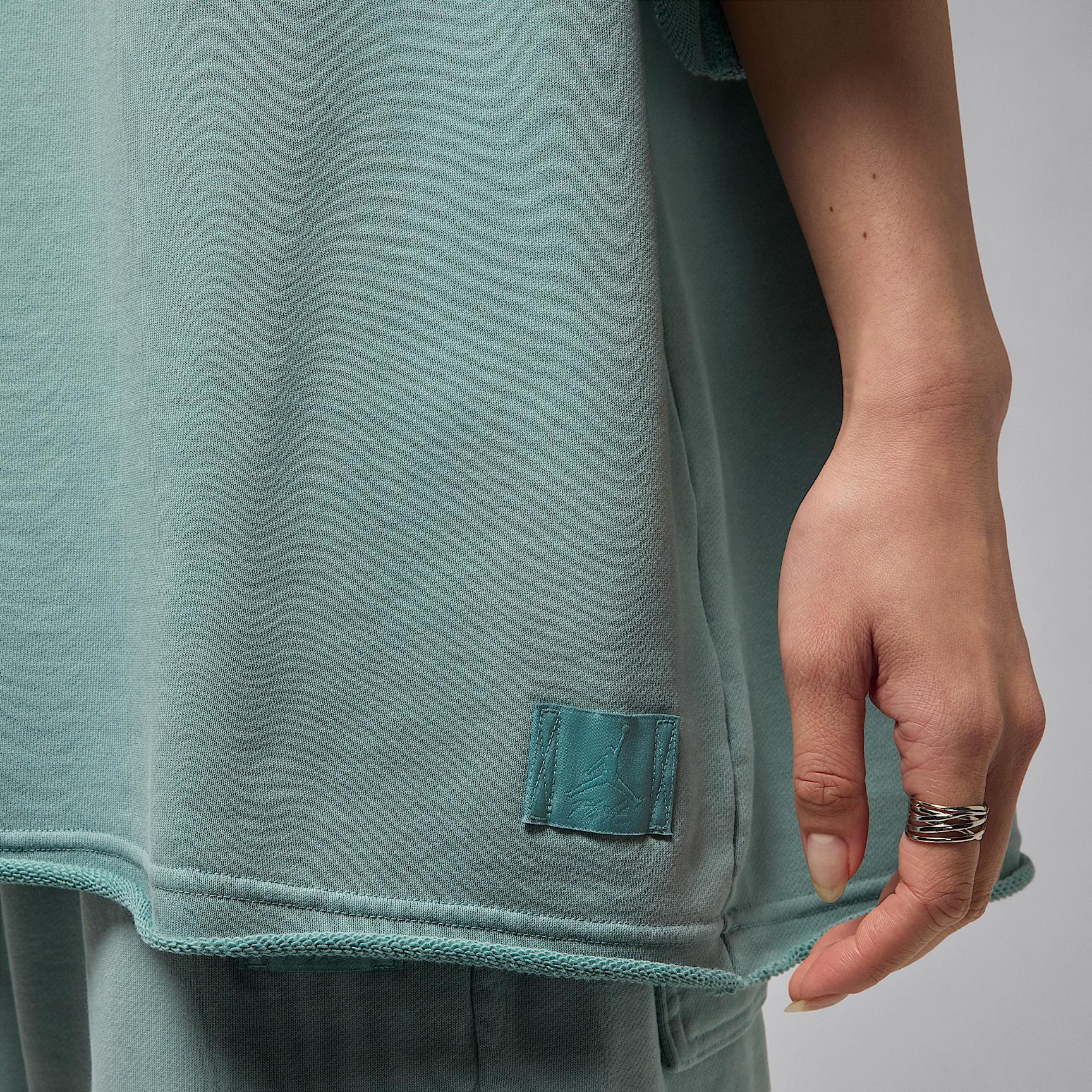 Womens Jordan Flight Fleece Oversized Short-Sleeve French Terry Top | IB9850-017 Product Image