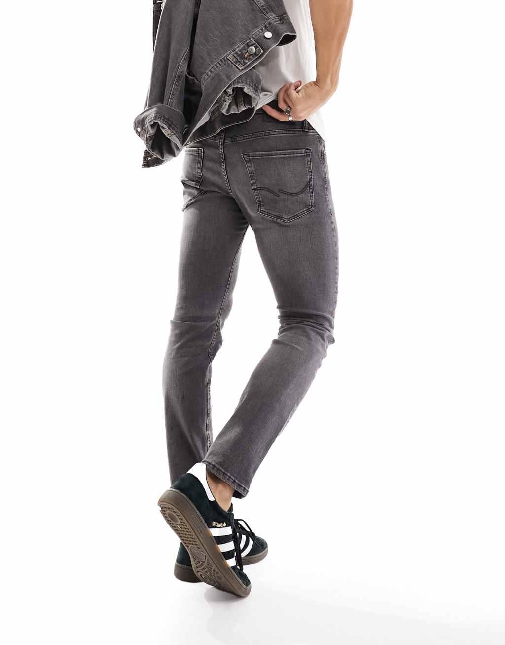 Jack & Jones glenn slim jeans in gray Product Image