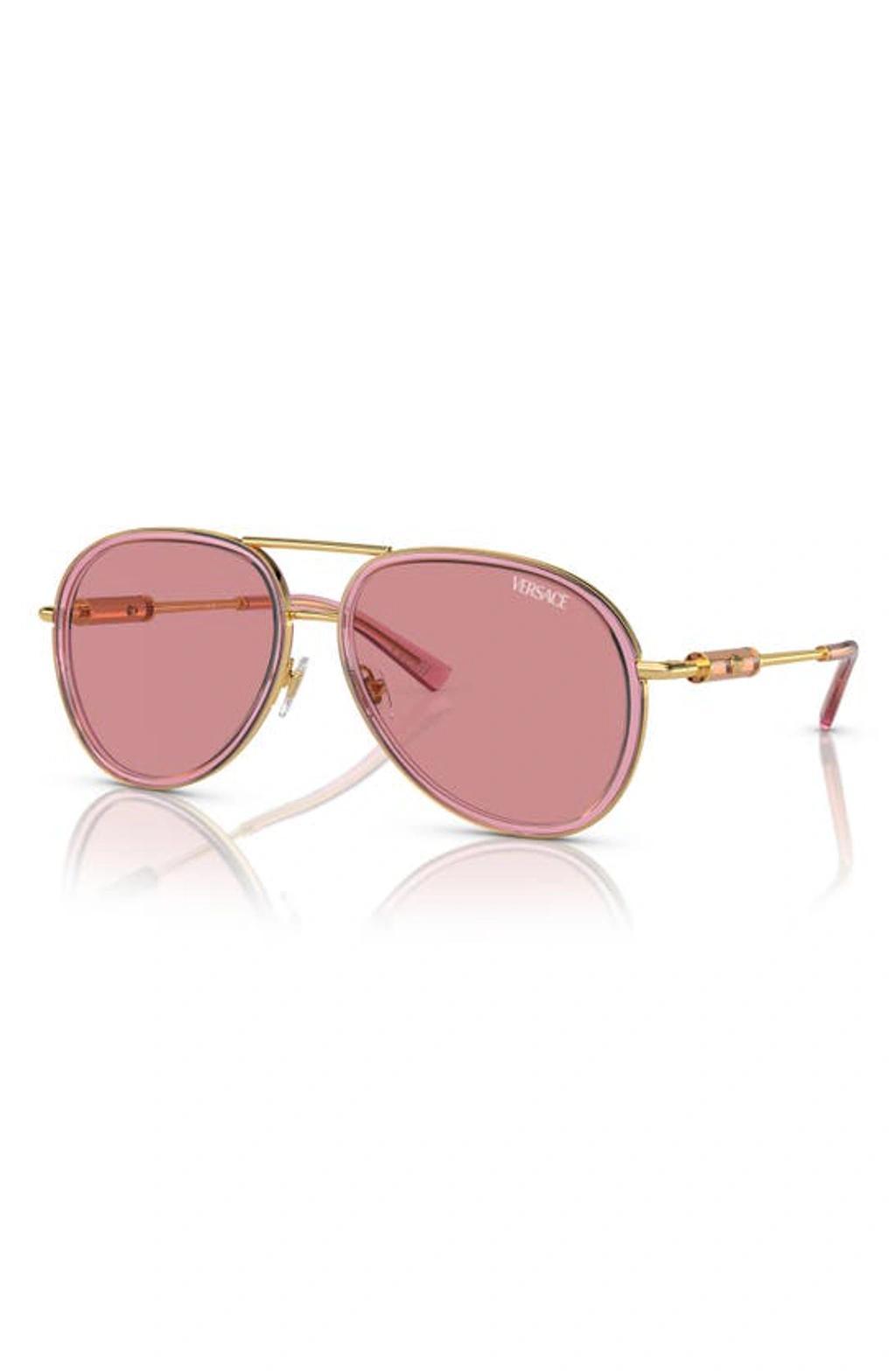 Double-bridge sunglasses in Havana acetate with signature hardware Product Image