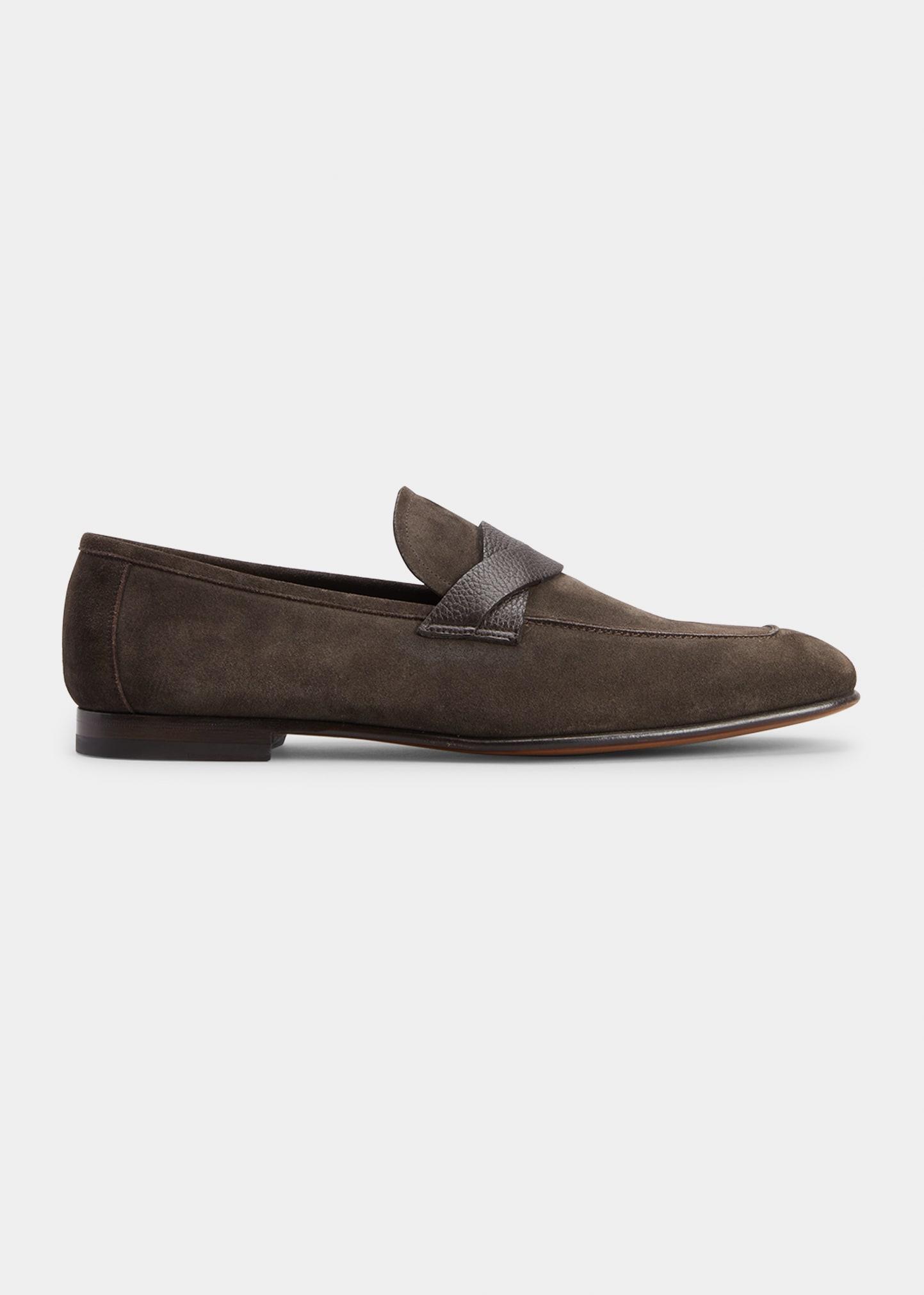 Mens Sean Twisted Keeper Suede Penny Loafers Product Image