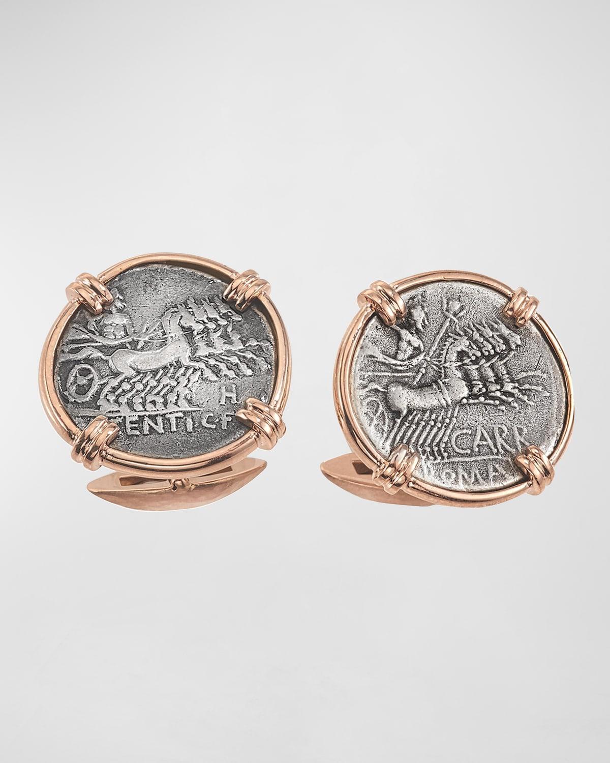 Mens Ancient Jupiter Coin 18K Gold Cufflinks Product Image