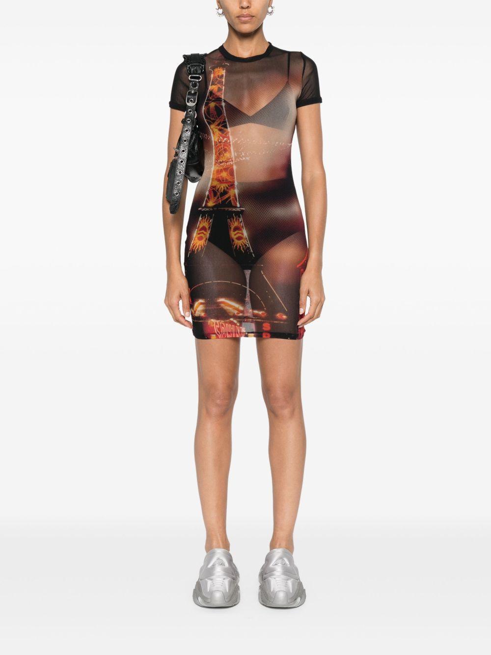 Pigalle-print mesh mini dress Product Image