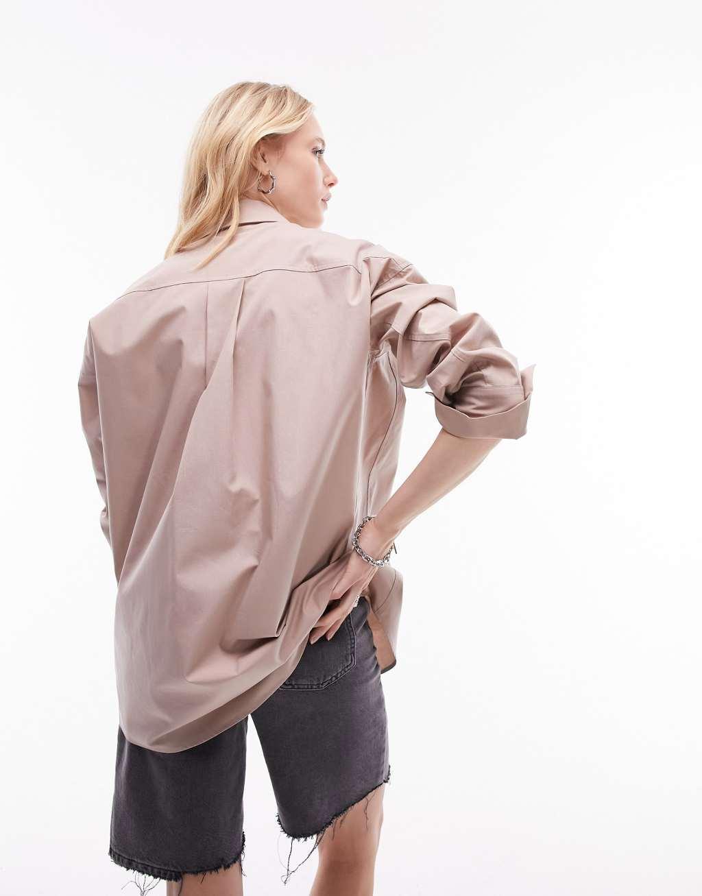 Topshop oversized poplin shirt Product Image