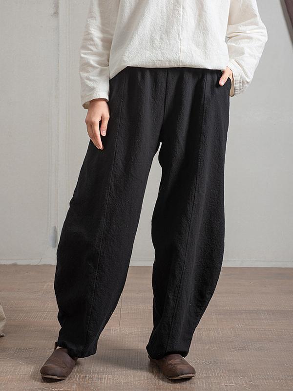 Simple High Waisted Solid Color Wide Leg Pants Product Image