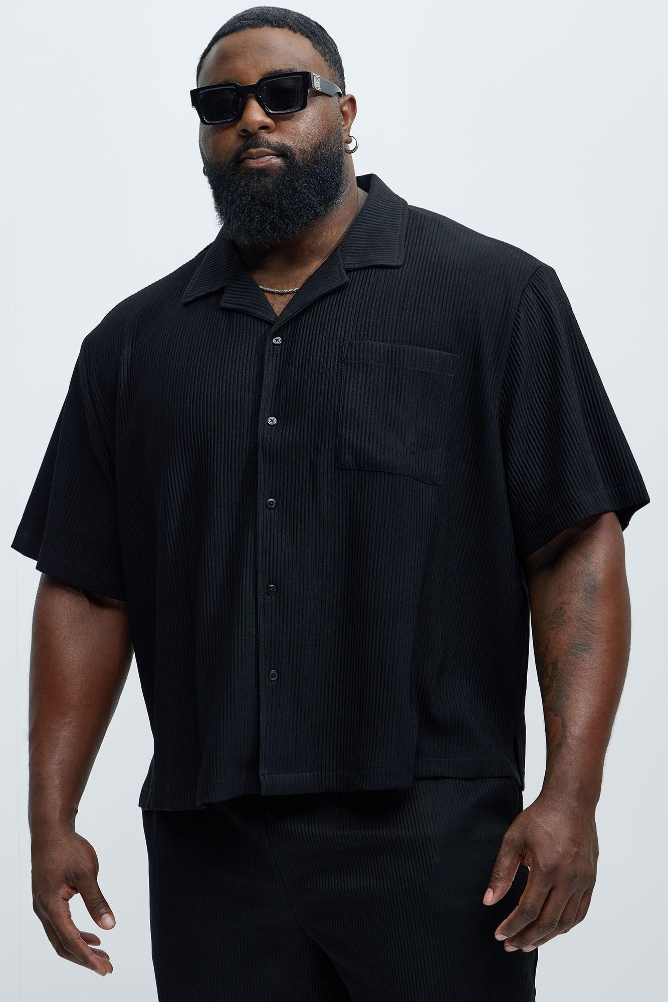 Show Up Short Sleeve Cuban Shirt - Black Product Image