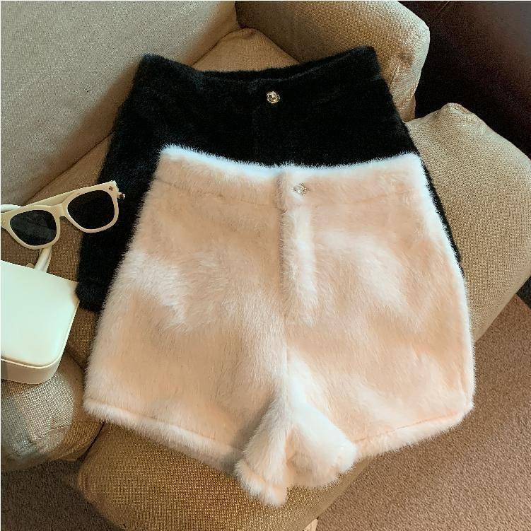 High Waist Fluffy Shorts Product Image