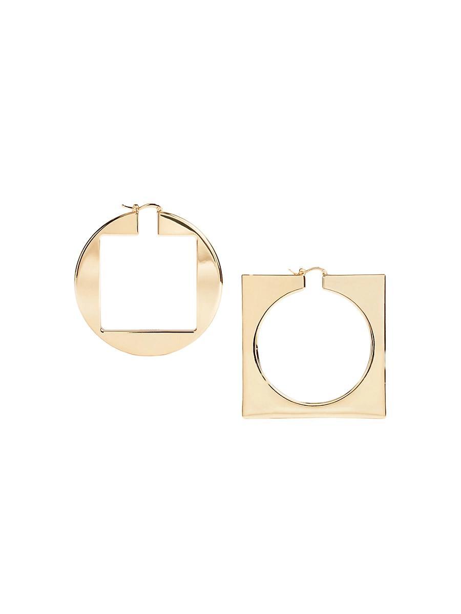 Mens Unisex Round Square Hoop Earrings Product Image