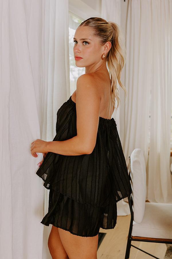 Cocktails First Romper in Black Product Image
