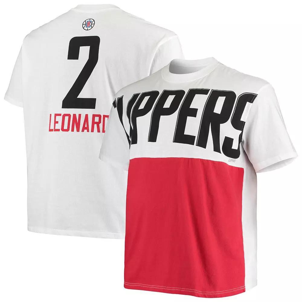 Men's Fanatics Branded Kawhi Leonard White LA Clippers Big & Tall Yoke T-Shirt, Size: 2XB Product Image