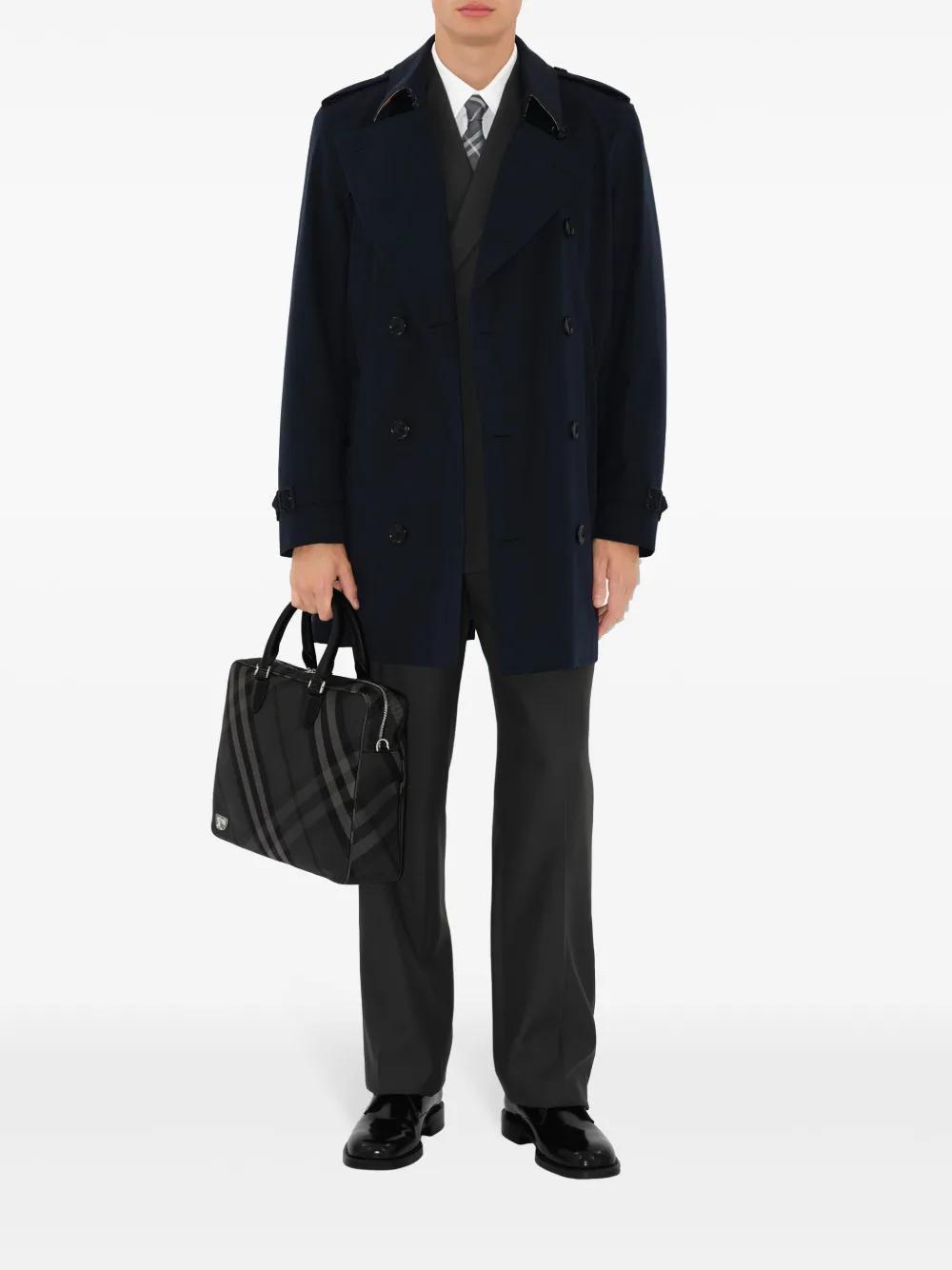 BURBERRY Check Briefcase In Charcoal Product Image