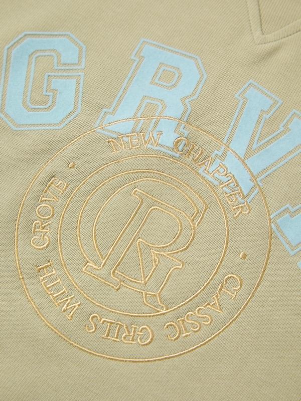 Contrast Color Letter Print Oversized Hoodie Product Image