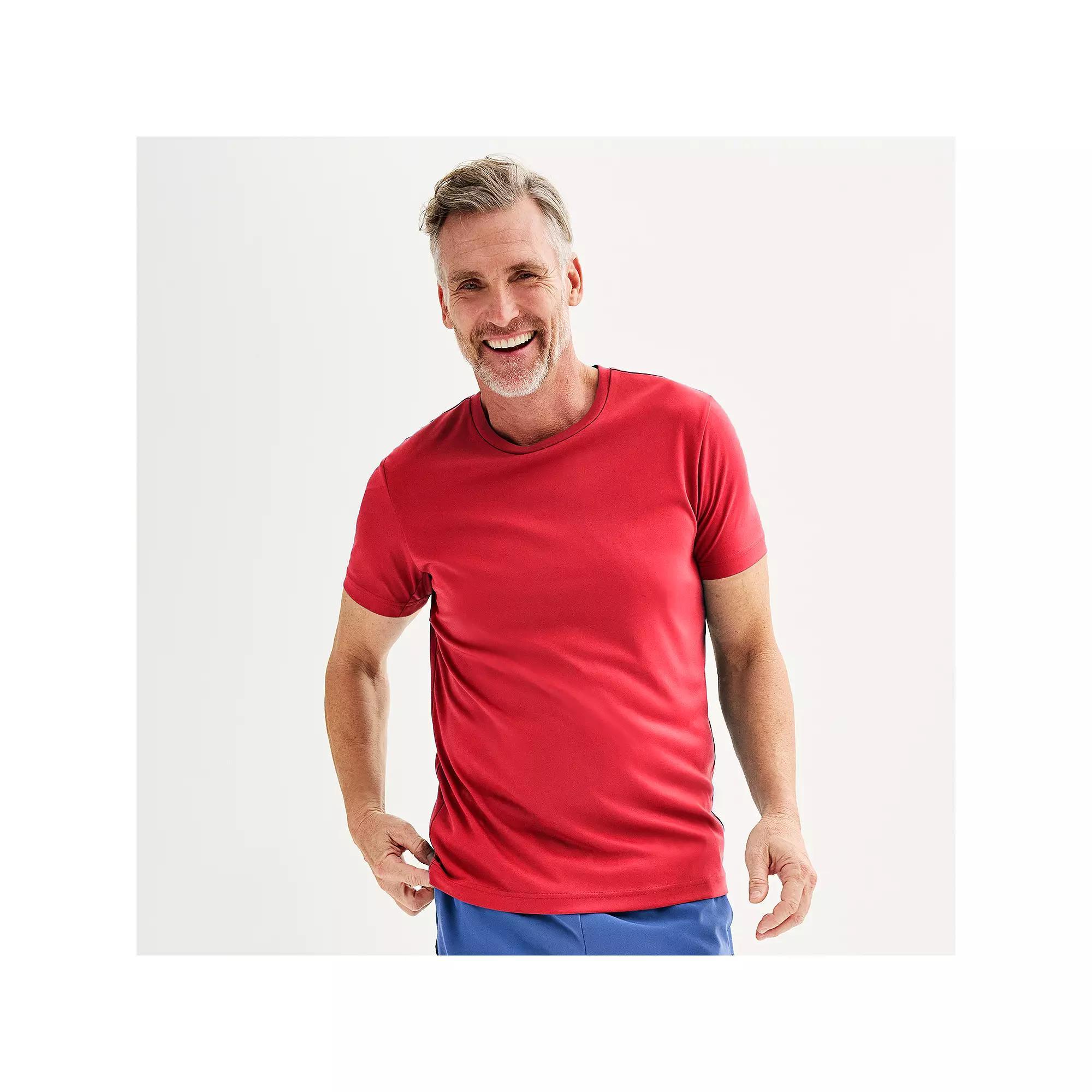 Men's Tek Gear® Dry Tek Tee, Size: Large, Red Cocktail Product Image