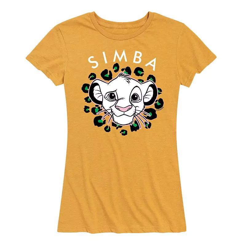 Disneys Lion King Simba Womens Green Spots Graphic Tee Grey Green Product Image