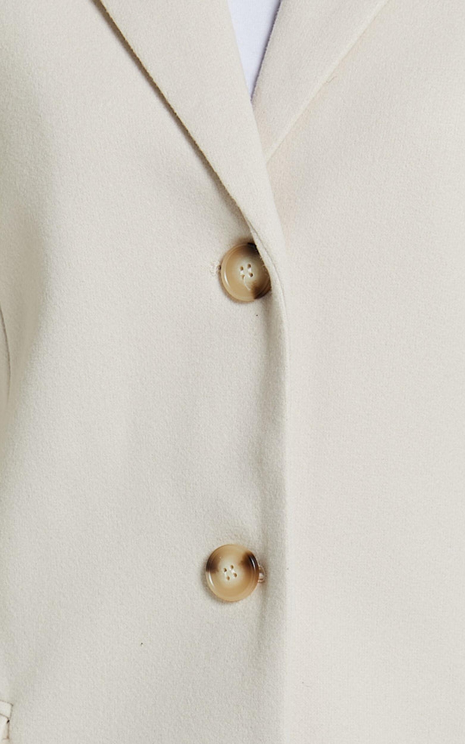 Colby Coat - Tailored Longline Coat in Stone Product Image