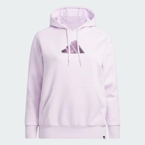 Holiday Graphic 3-Stripes Oversized Hoodie (Plus Size) Product Image