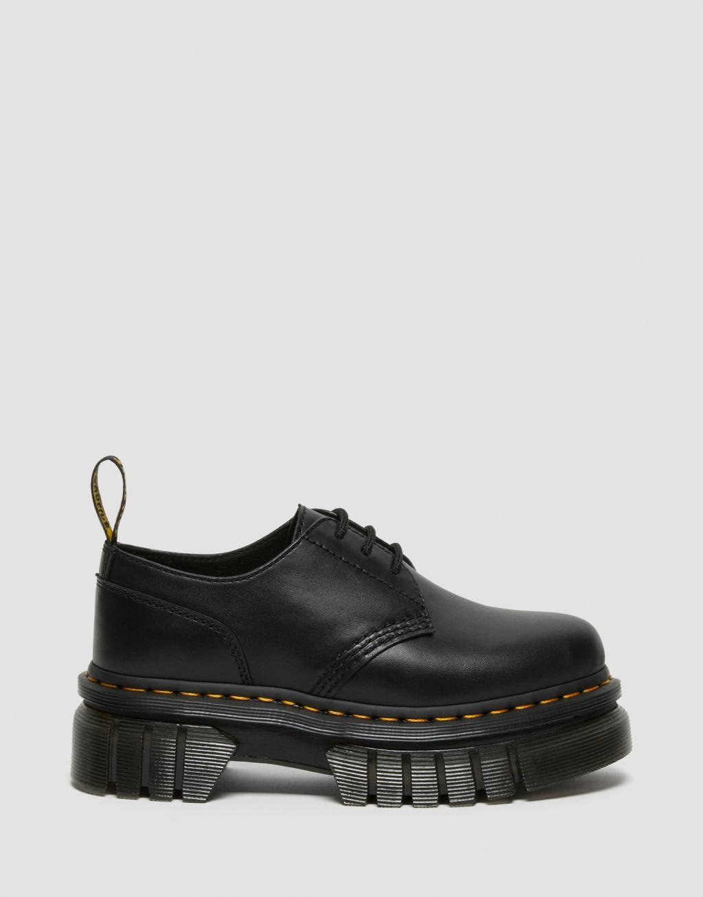 Dr Martens Audrick 3-eye shoes with chunky sole in black Product Image