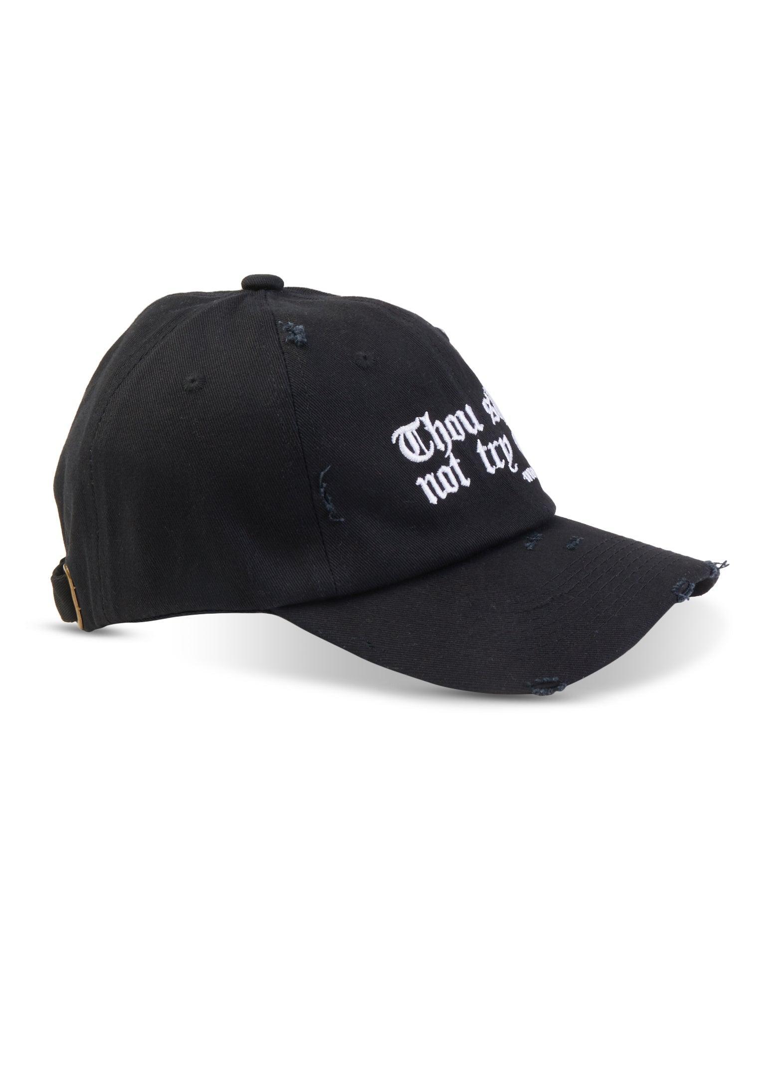 Thou Shall Not Try Me Distressed Baseball Cap Female Product Image