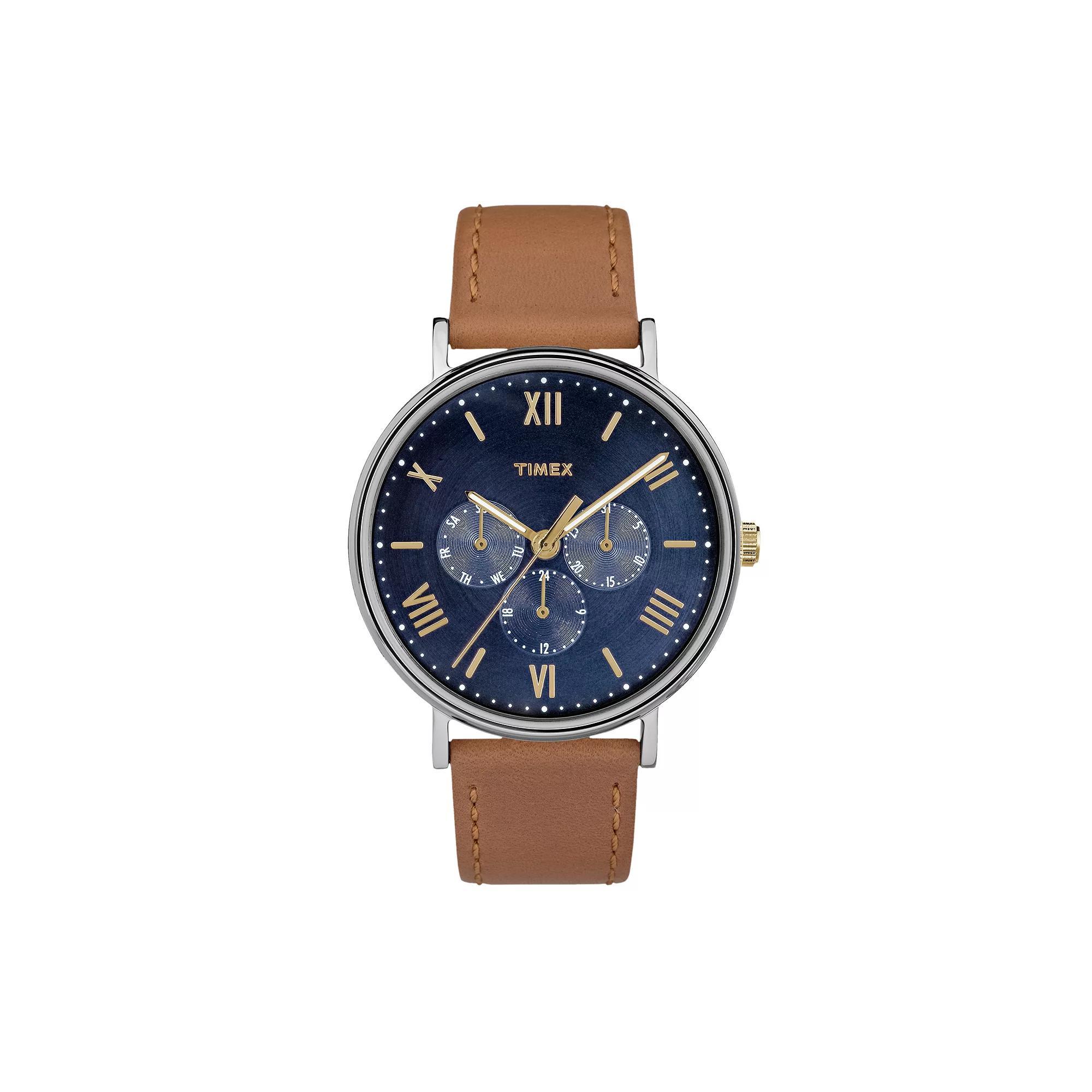 Men's Timex Southview Watch with Leather Strap - Brown TW2R29100JT Product Image