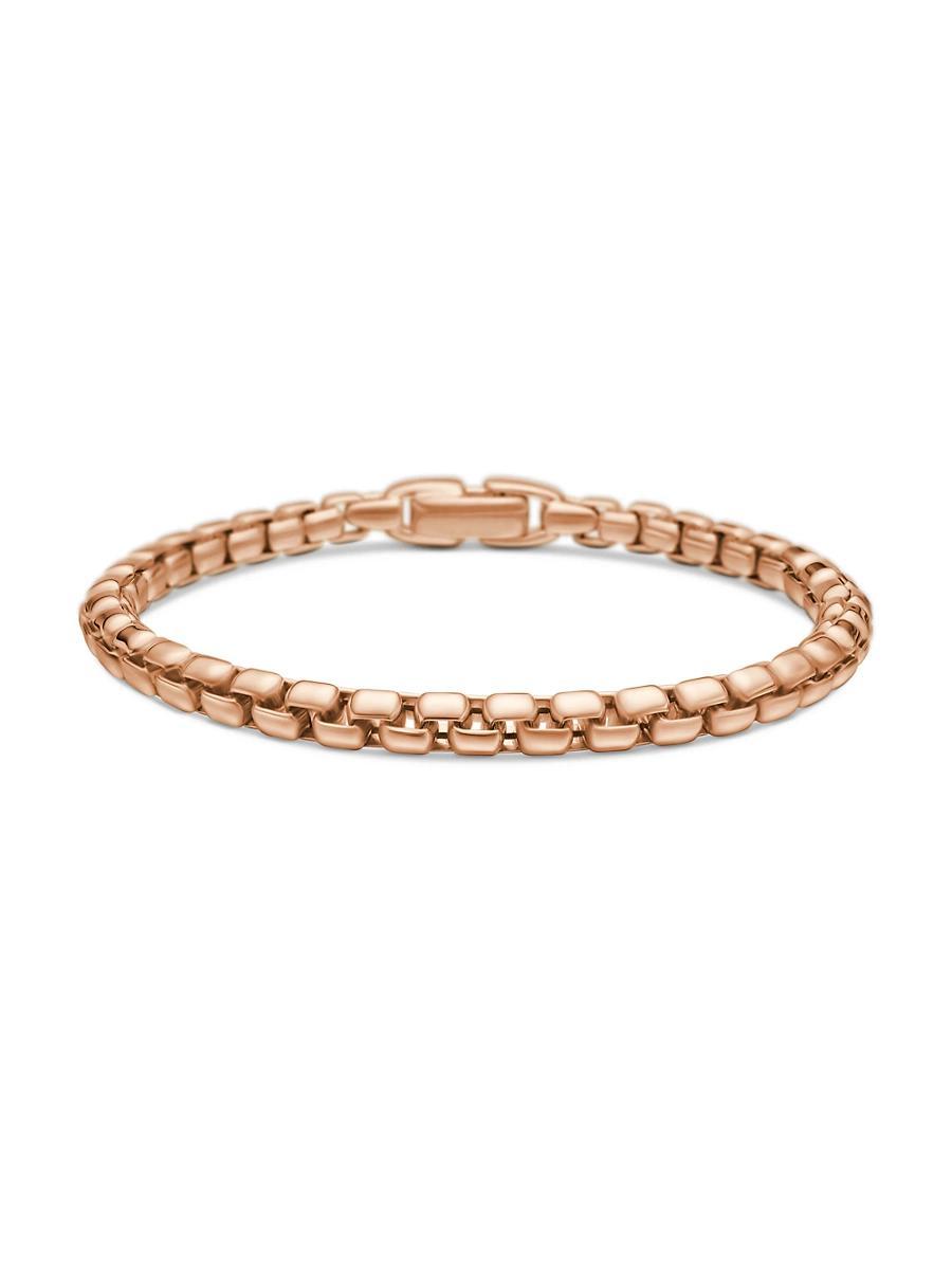 Mens Box Chain Bracelet in 18K Rose Gold, 5MM Product Image