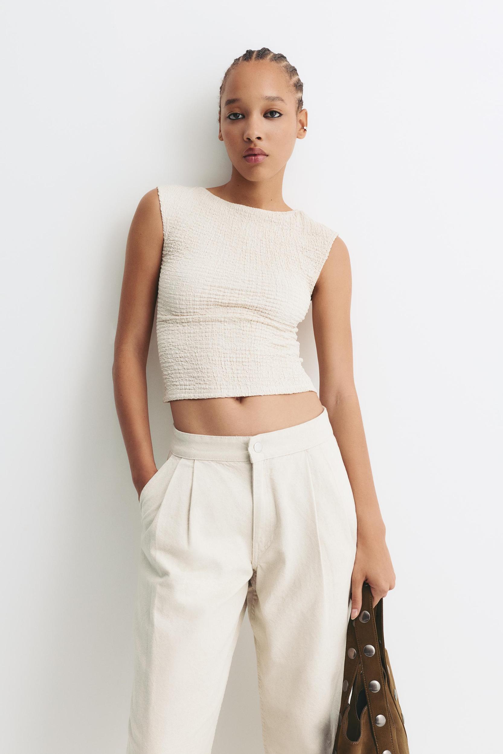 Textured Open-Back T-shirt Product Image