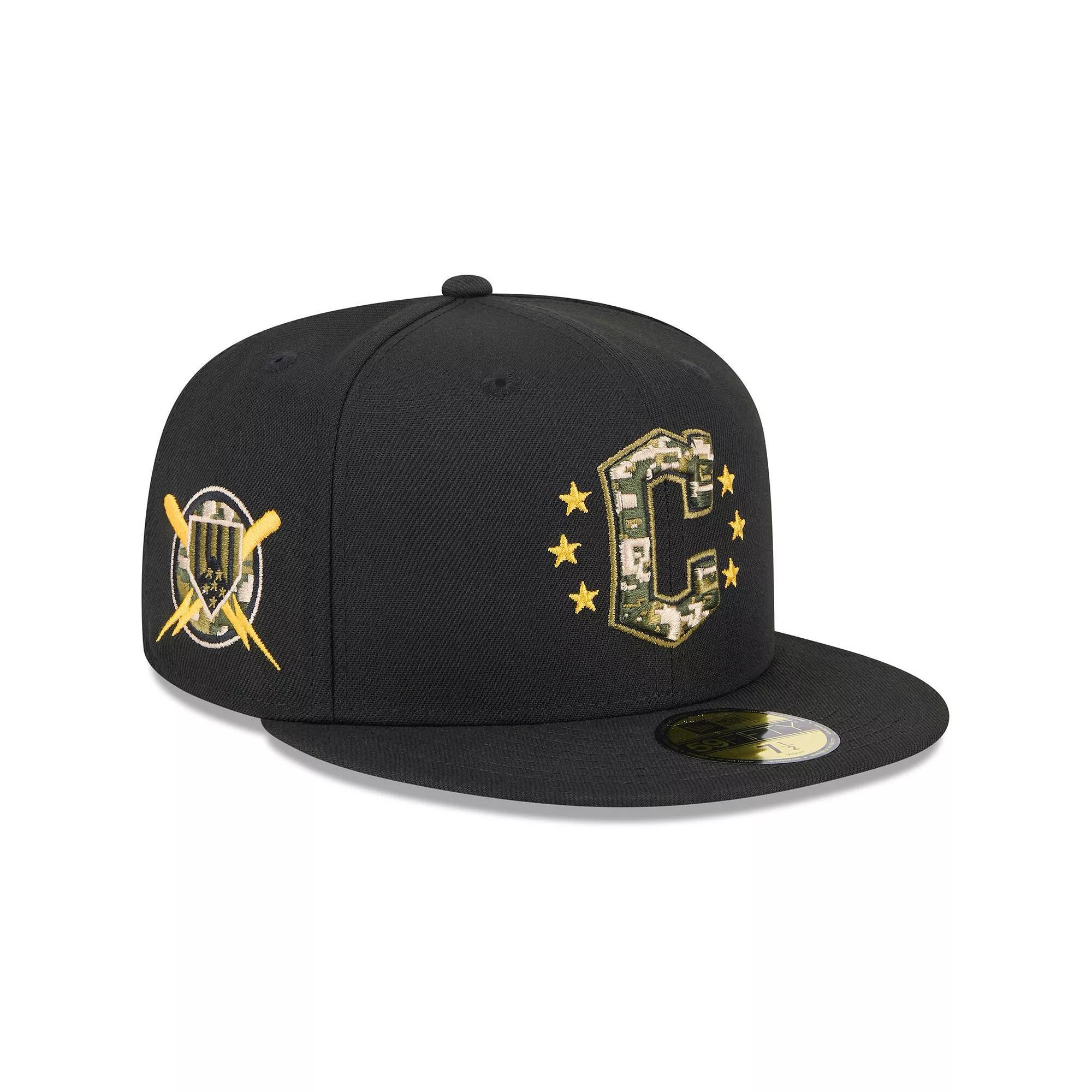 Men's New Era Black Cleveland Guardians 2024 Armed Forces Day On-Field 59FIFTY Fitted Hat,  Product Image
