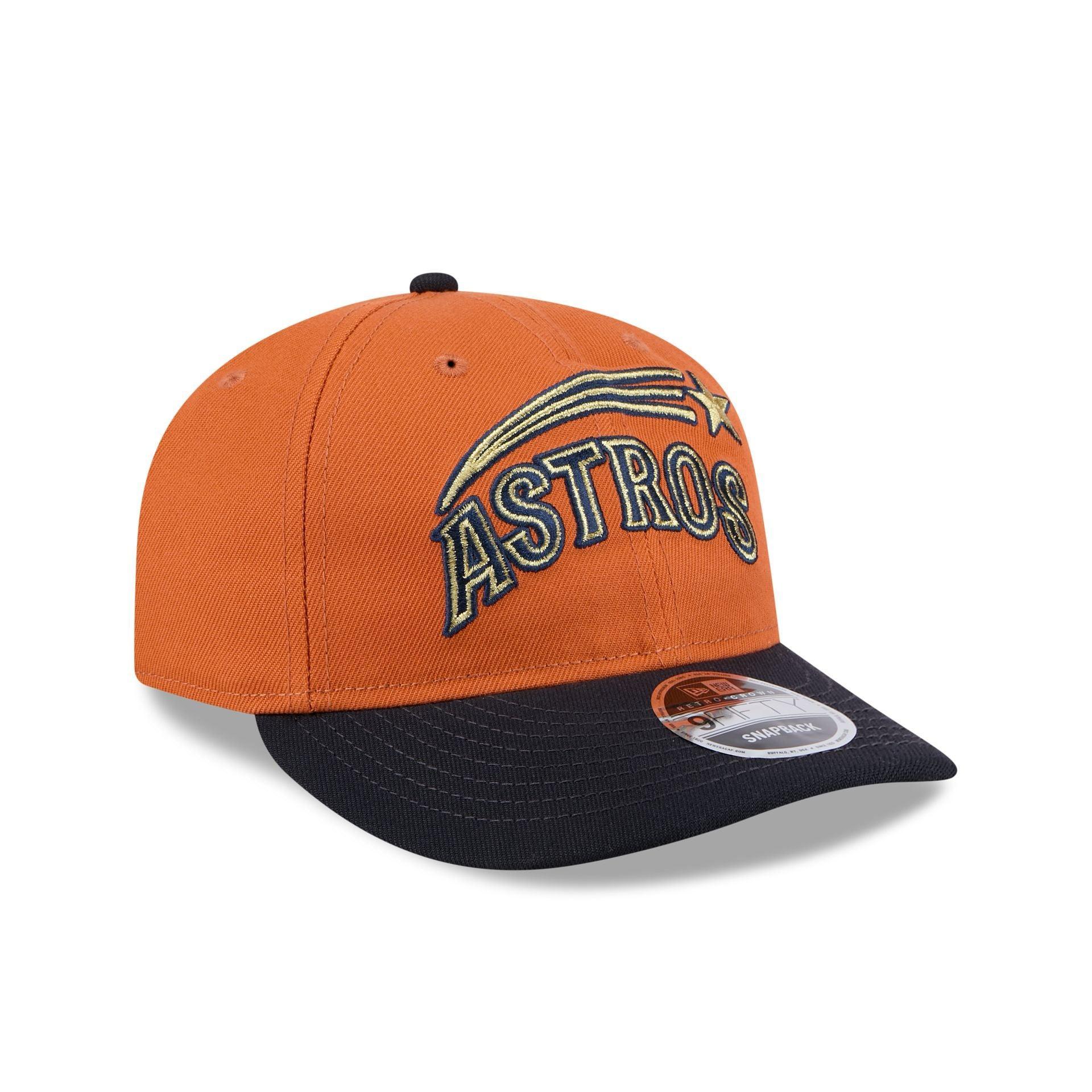 Houston Astros Gold Wood Retro Crown 9FIFTY Snapback Hat Male Product Image