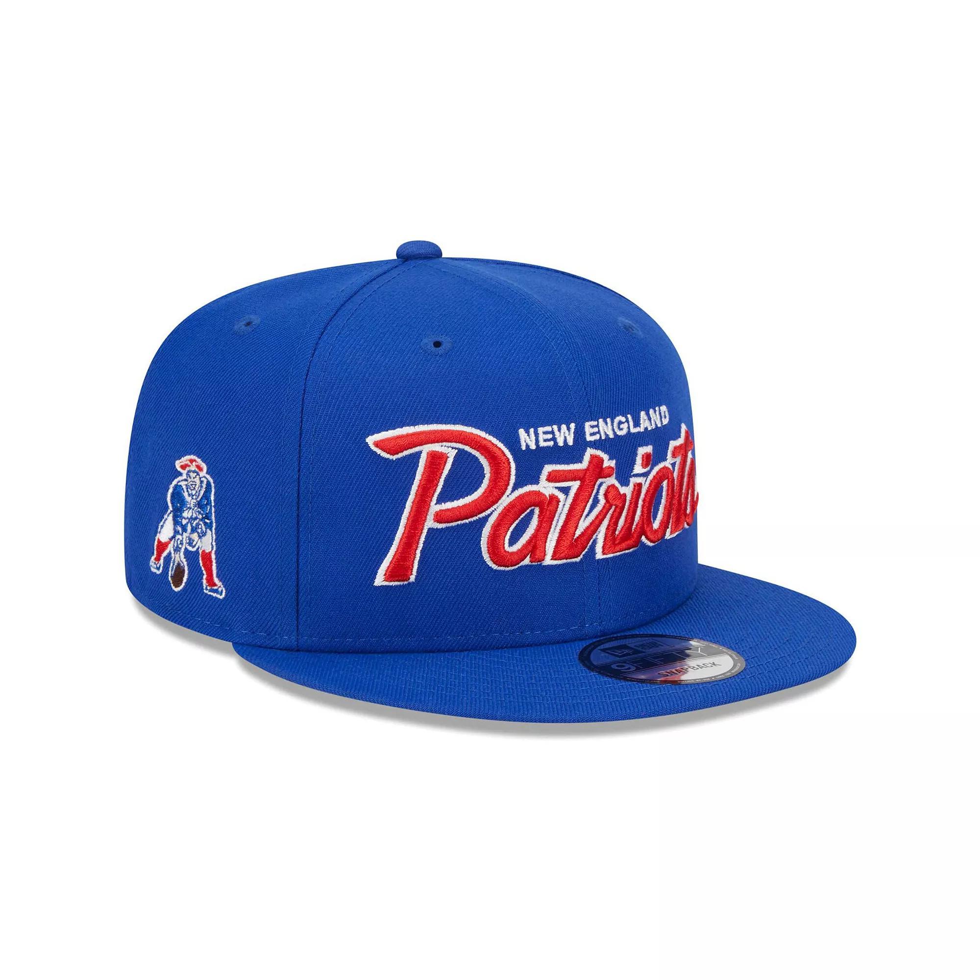 Men's New Era Royal New England Patriots Main Script 9FIFTY Snapback Hat, Blue Product Image