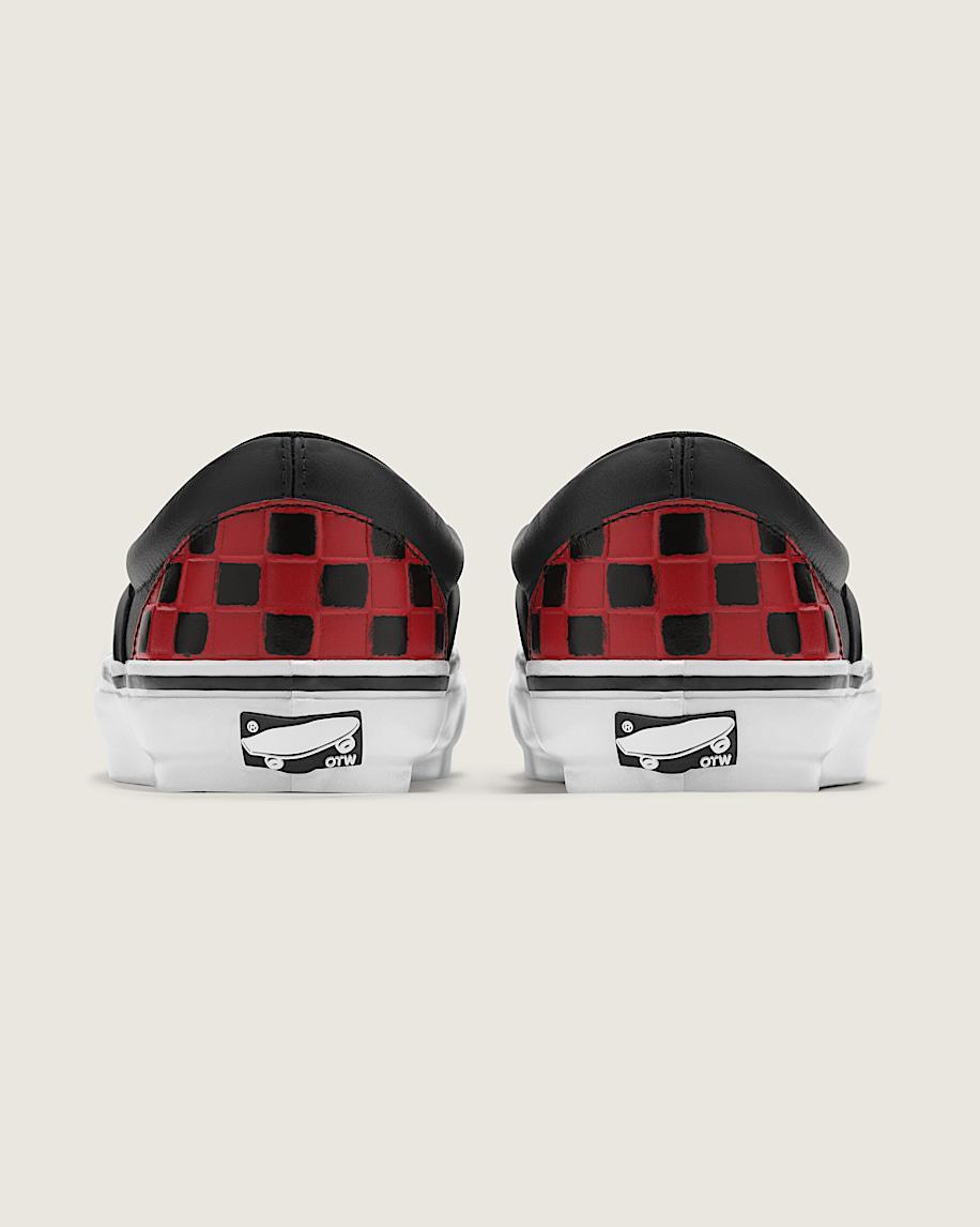 OTW Leather Checkerboard Slip-On 98 Vibram in Racing Red| Vans US Product Image