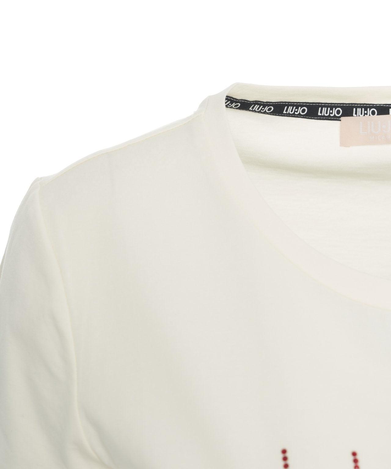 T-shirt with print and rhinestones Product Image