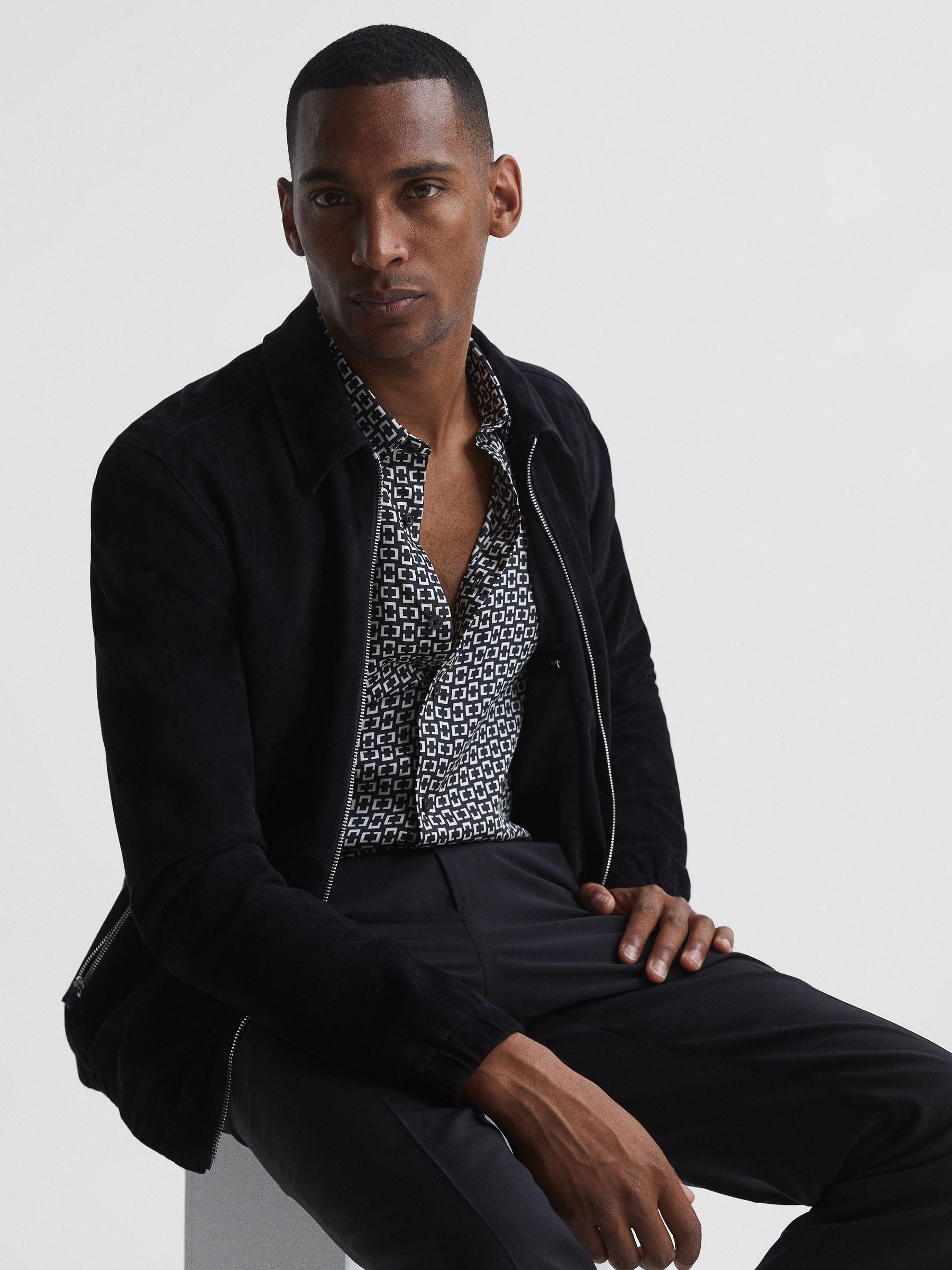 Geo Print Shirt in Black Product Image