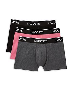 Lacoste Cotton Stretch Logo Waistband Long Boxer Briefs, Pack of 3 Product Image