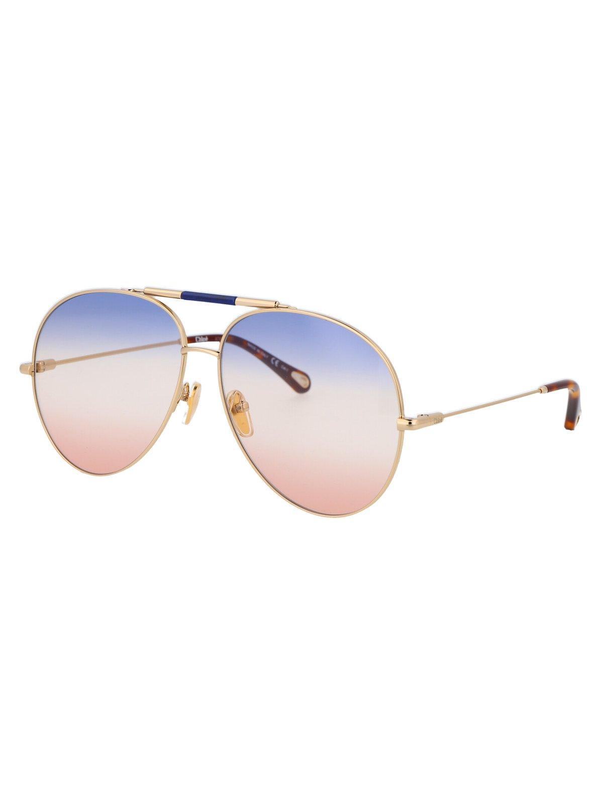 CHLOÉ Gradient Aviator Sunglasses In Multi Product Image