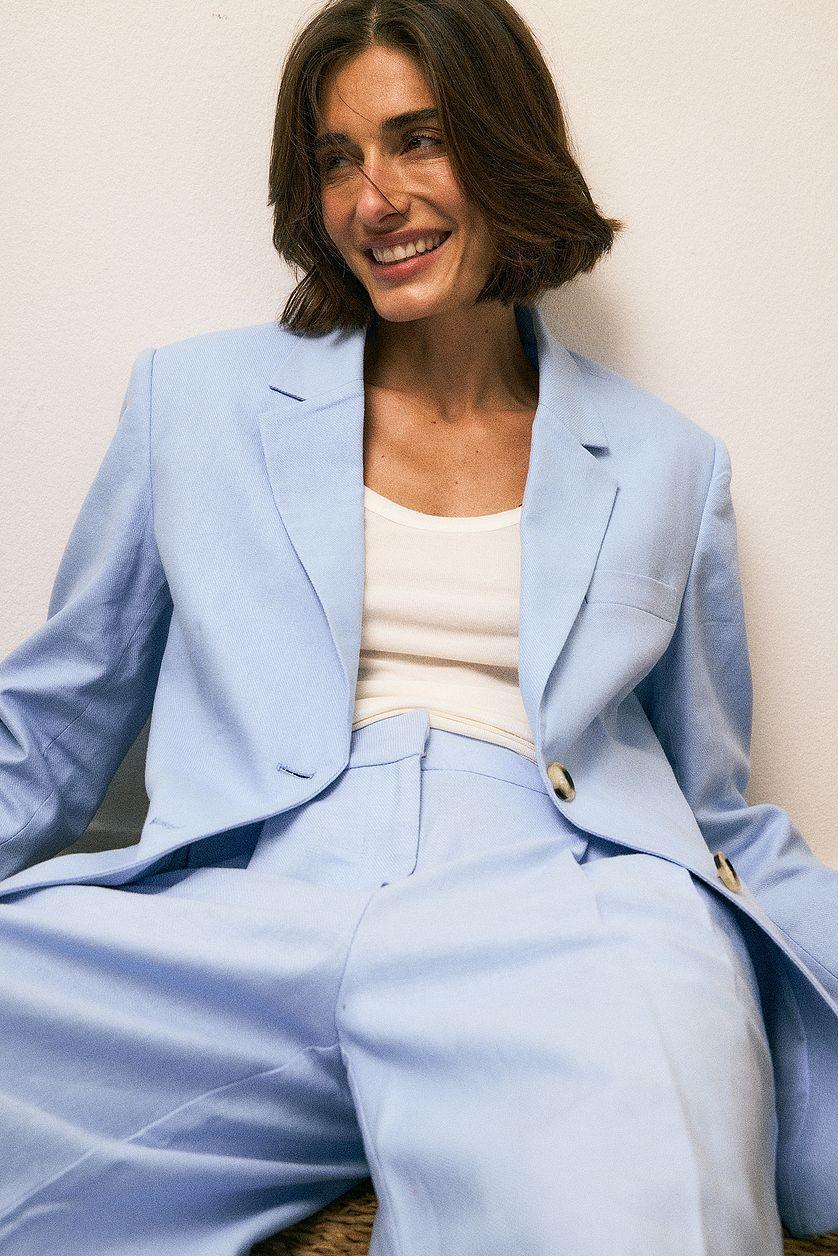 Regular Linen-Blend Blazer Product Image