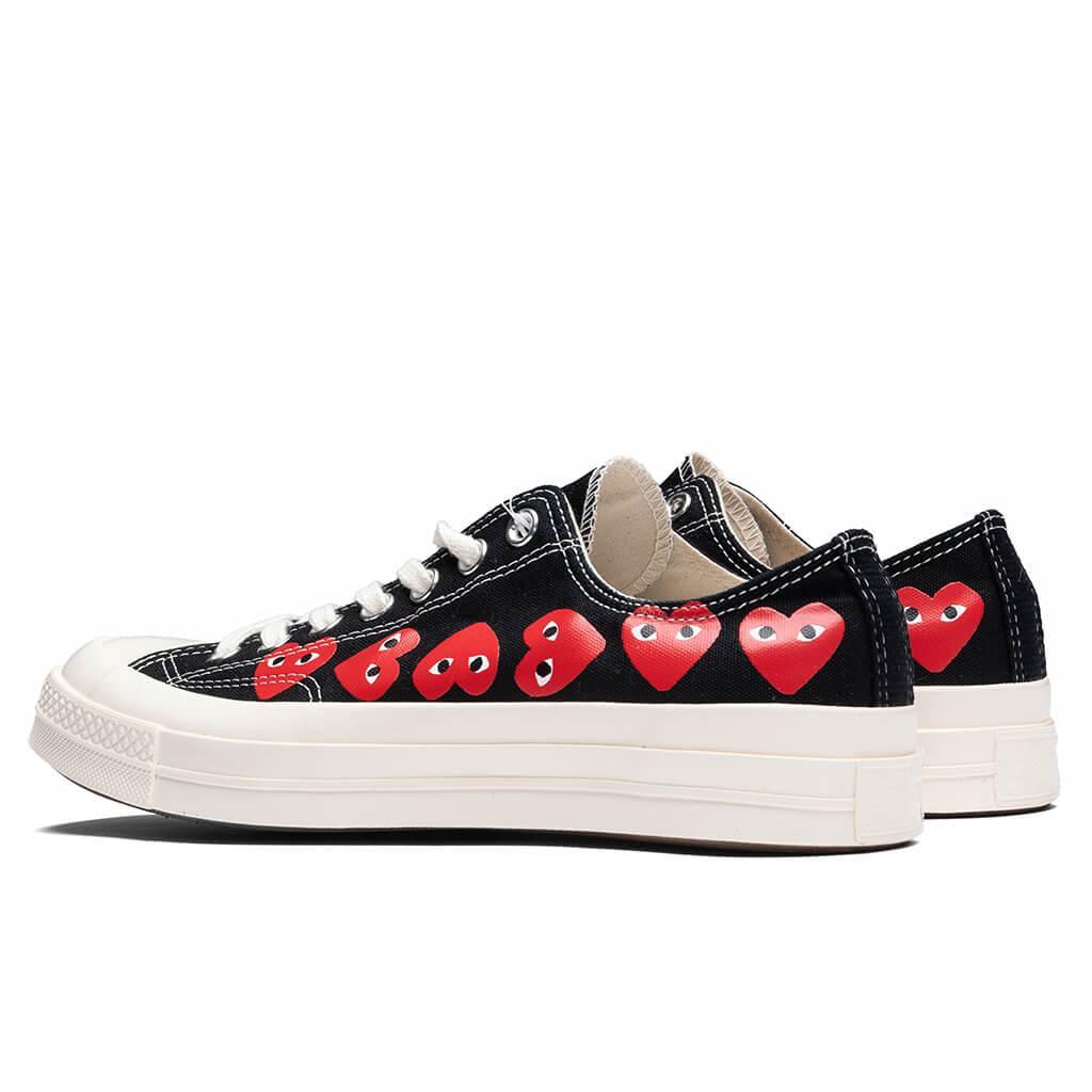 Converse x Comme Des Garcons PLAY All Star Chuck '70 Ox Multi Heart - Black/Red Male Product Image