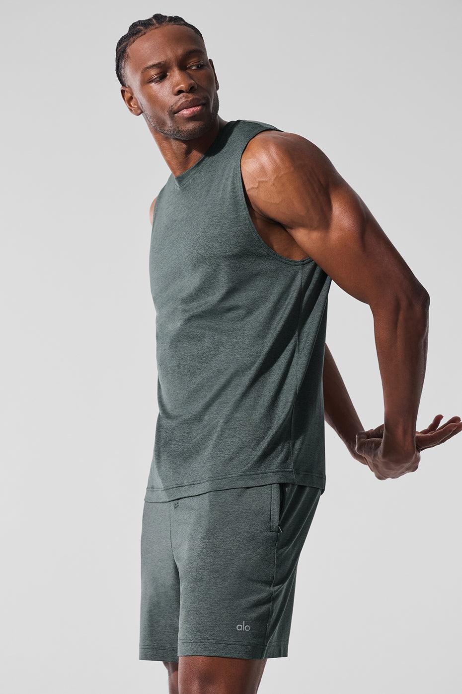 Conquer Muscle Tank - Charcoal Green Heather Product Image