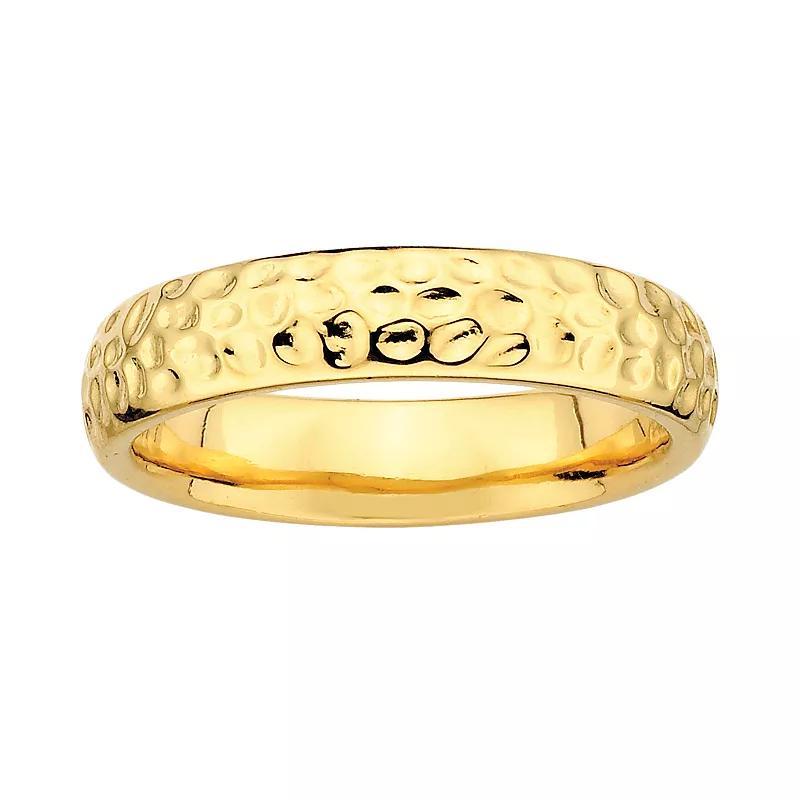 Stacks & Stones 18k Gold Over Silver Hammered Stack Ring, Women's, Size: 5 Product Image