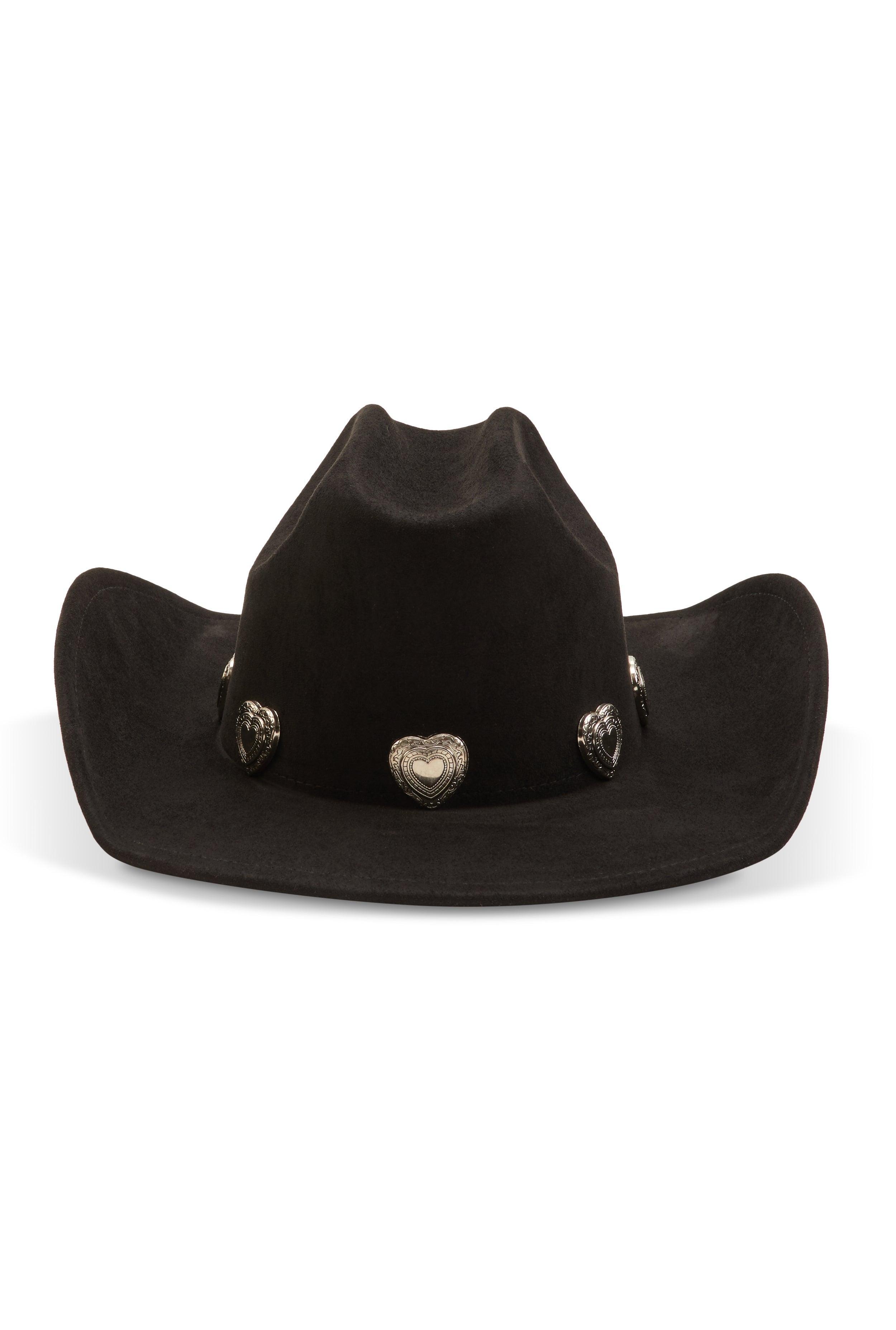 Heart Trim Faux Suede Cowboy Hat Female Product Image