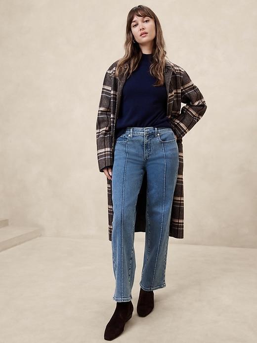 Mid-Rise Straight Pintuck Jean Product Image