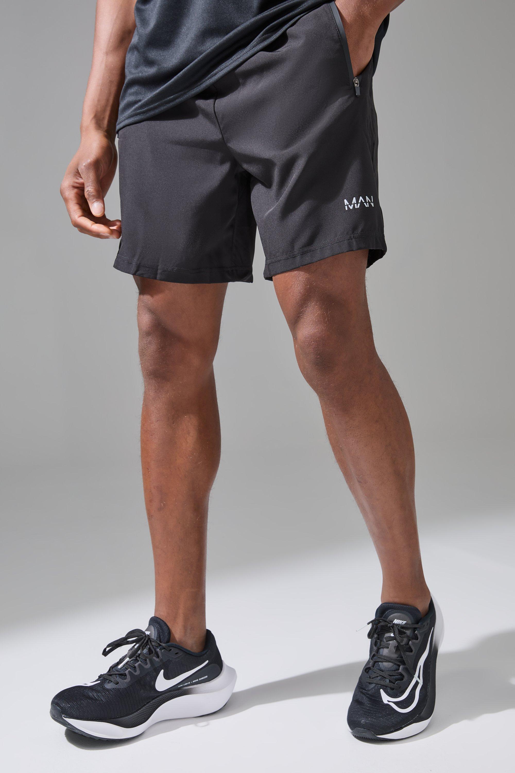 Mens Black Man Active Stretch Woven Regular Fit 7inch Gym Short, Black Product Image