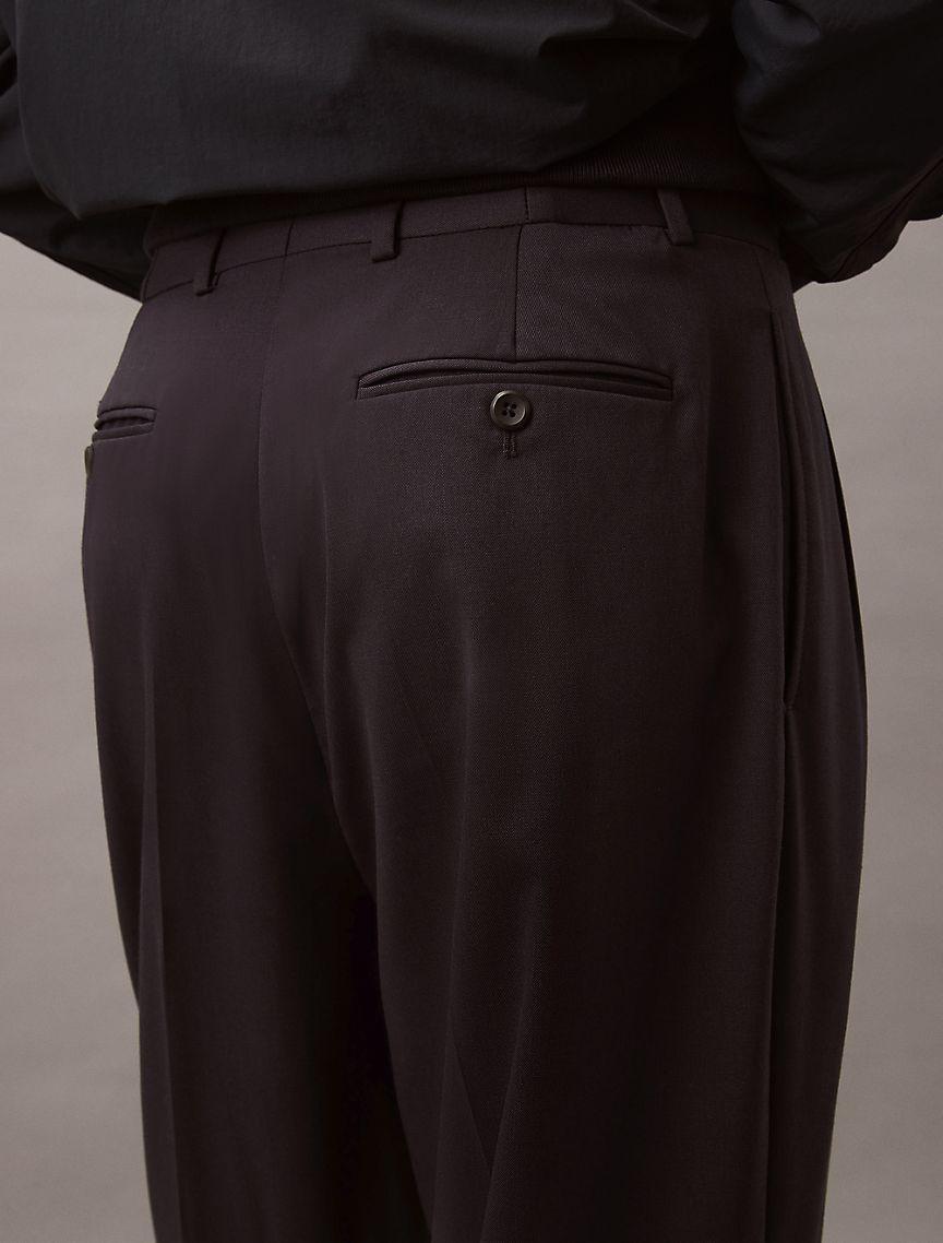 Pleated Wool Gabardine Blend Trouser Product Image